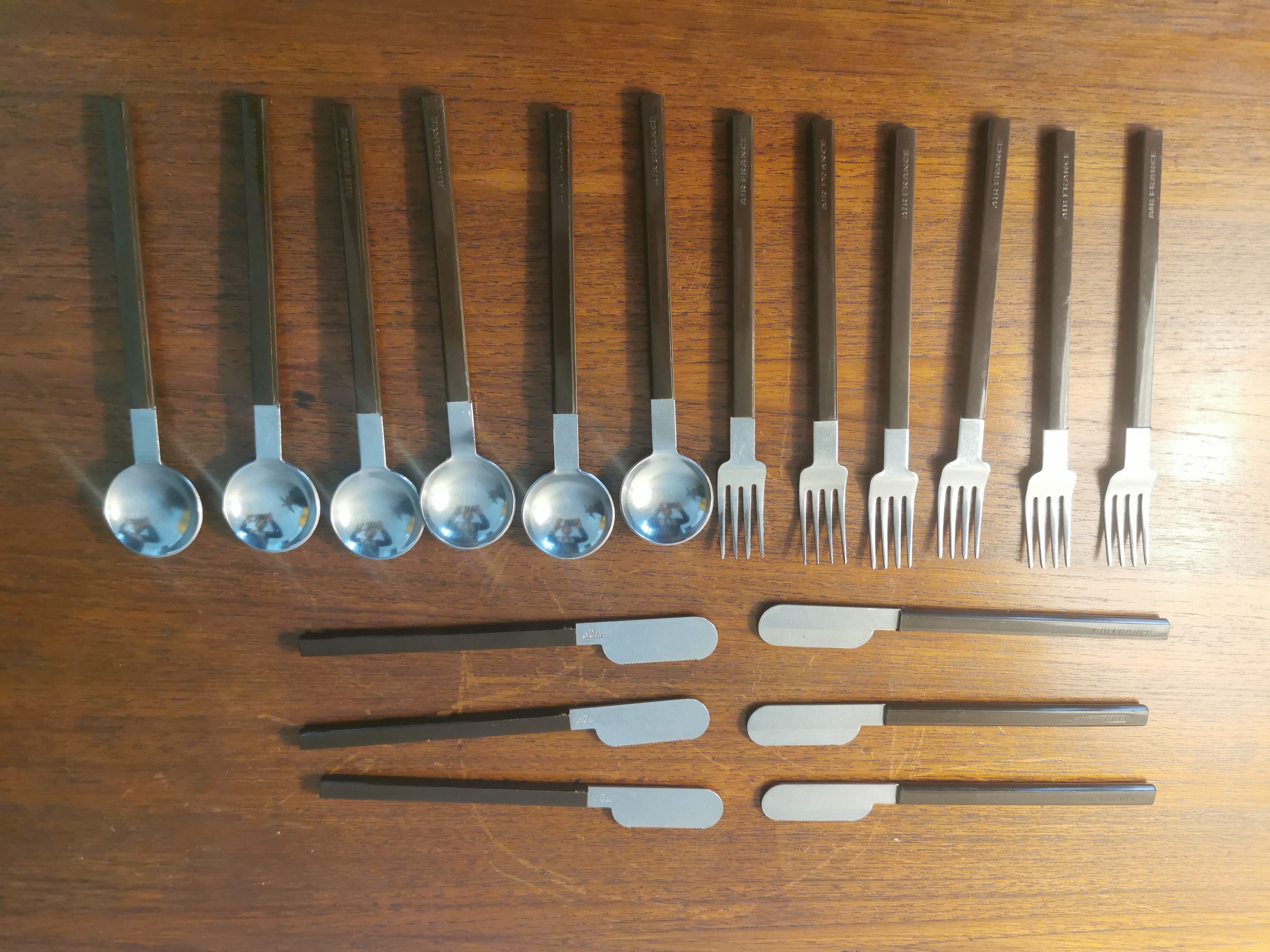 Couverts gris AIR FRANCE 70s (18 pièces) – Image 7