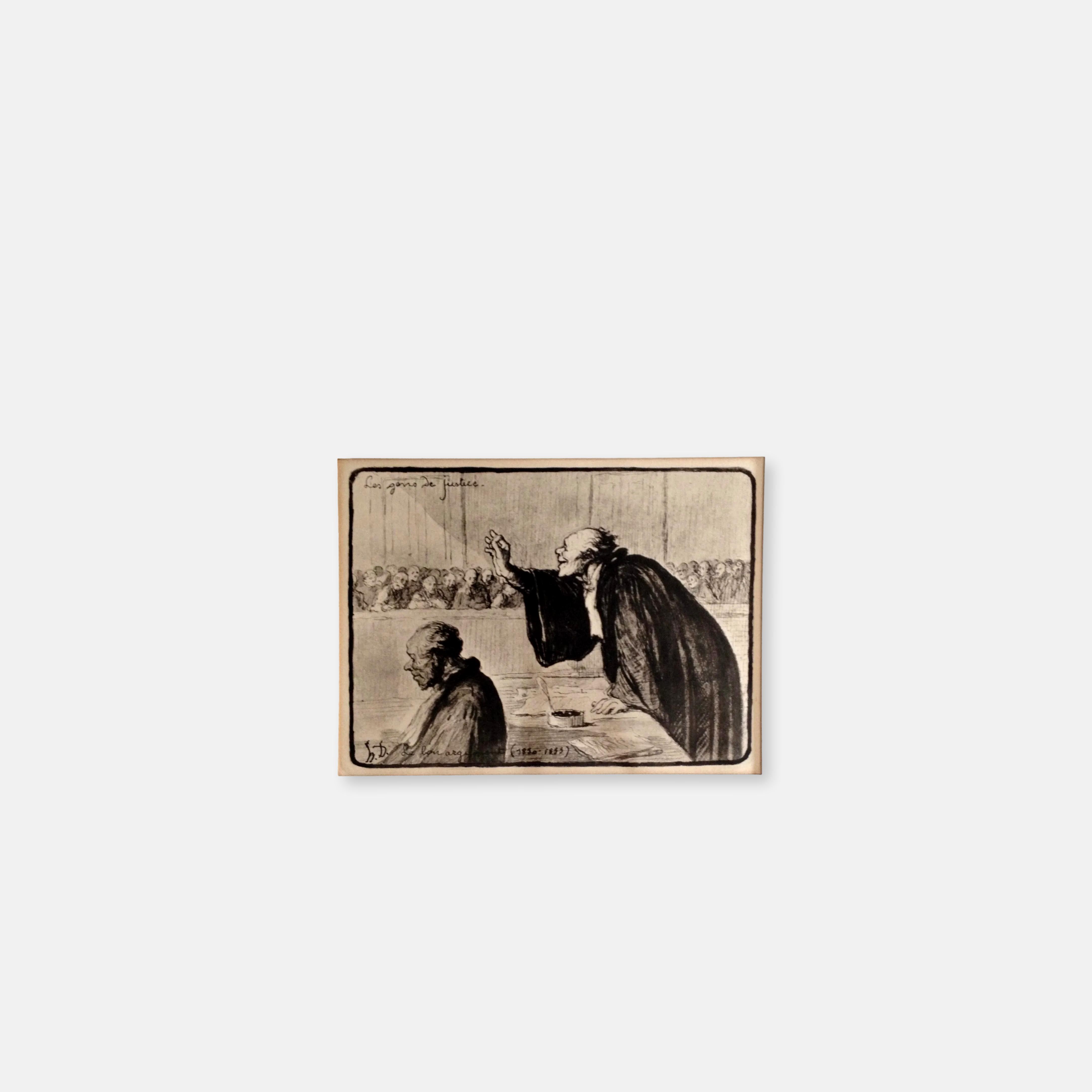 Lithographie Daumier - Le bon argument