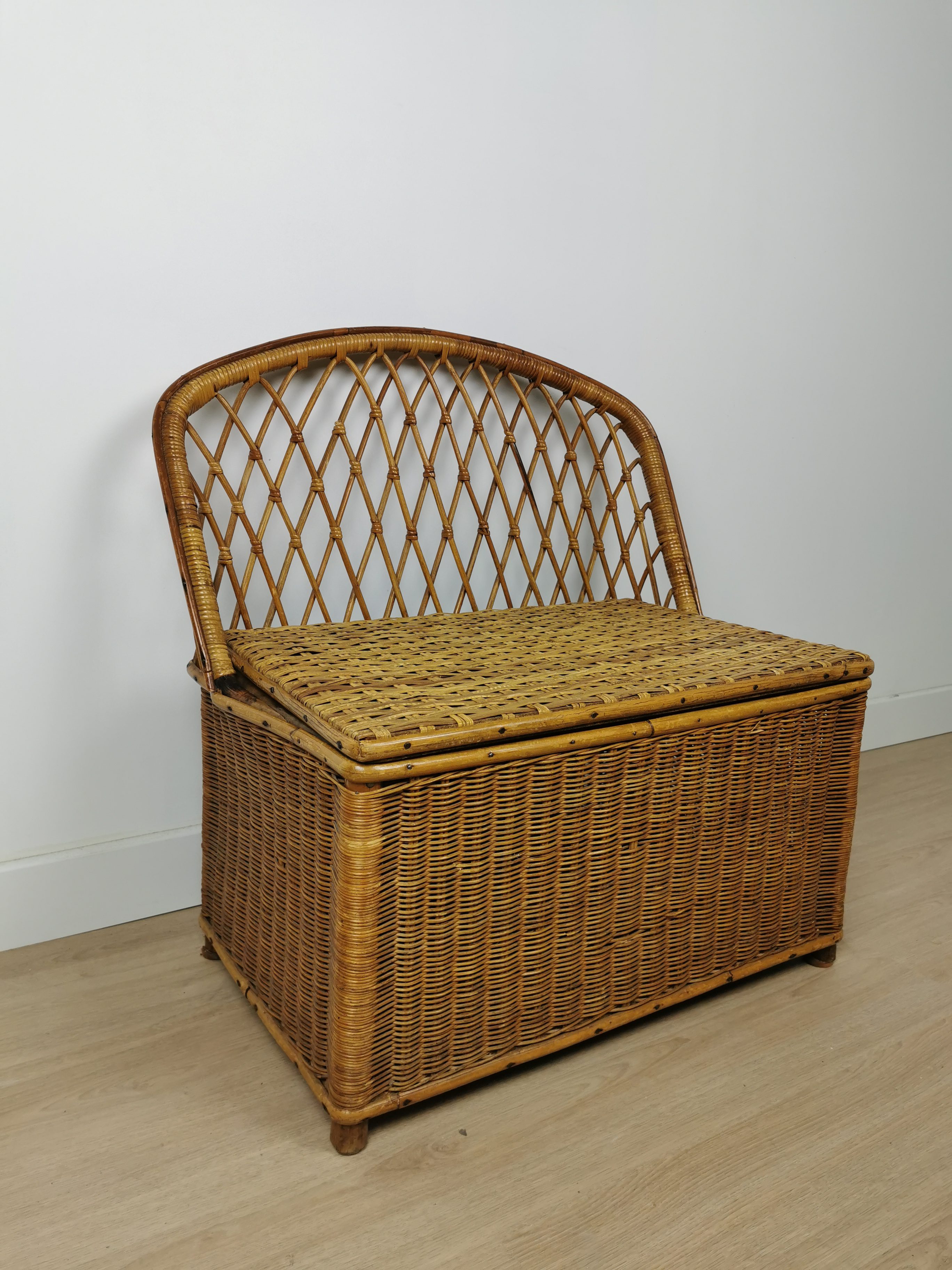 Banc coffre en rotin pour enfant – Image 2
