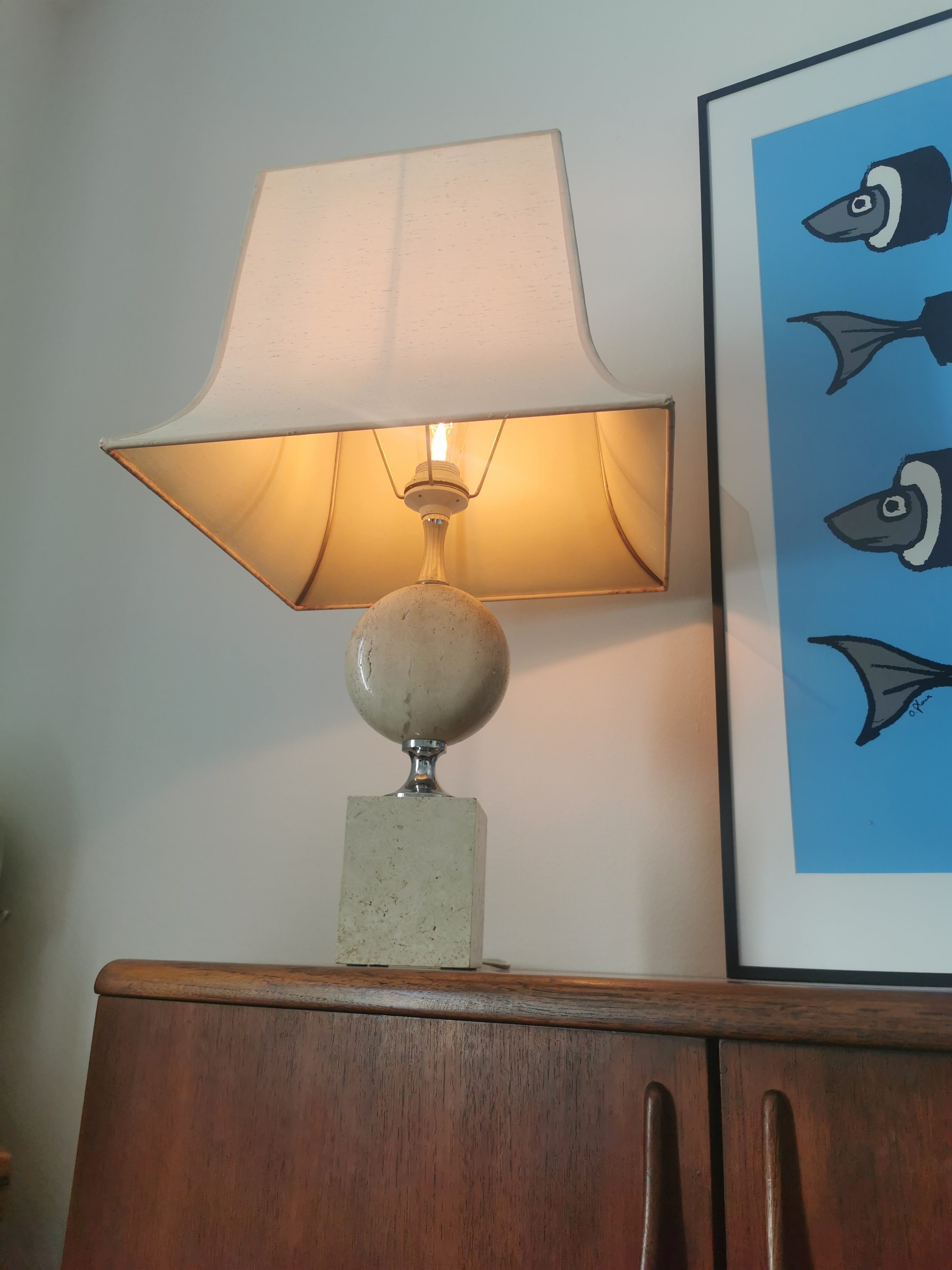 Lampe Philippe Barbier en travertin 70s – Image 4