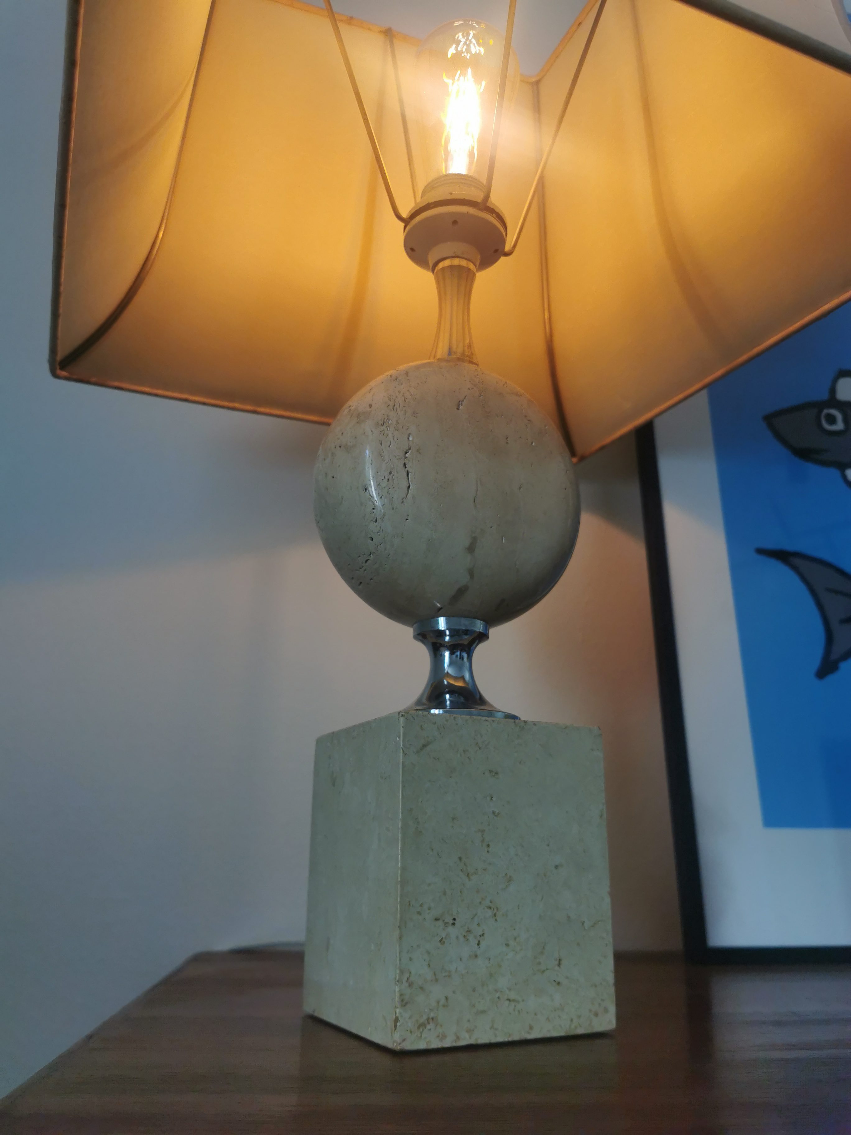 Lampe Philippe Barbier en travertin 70s – Image 5