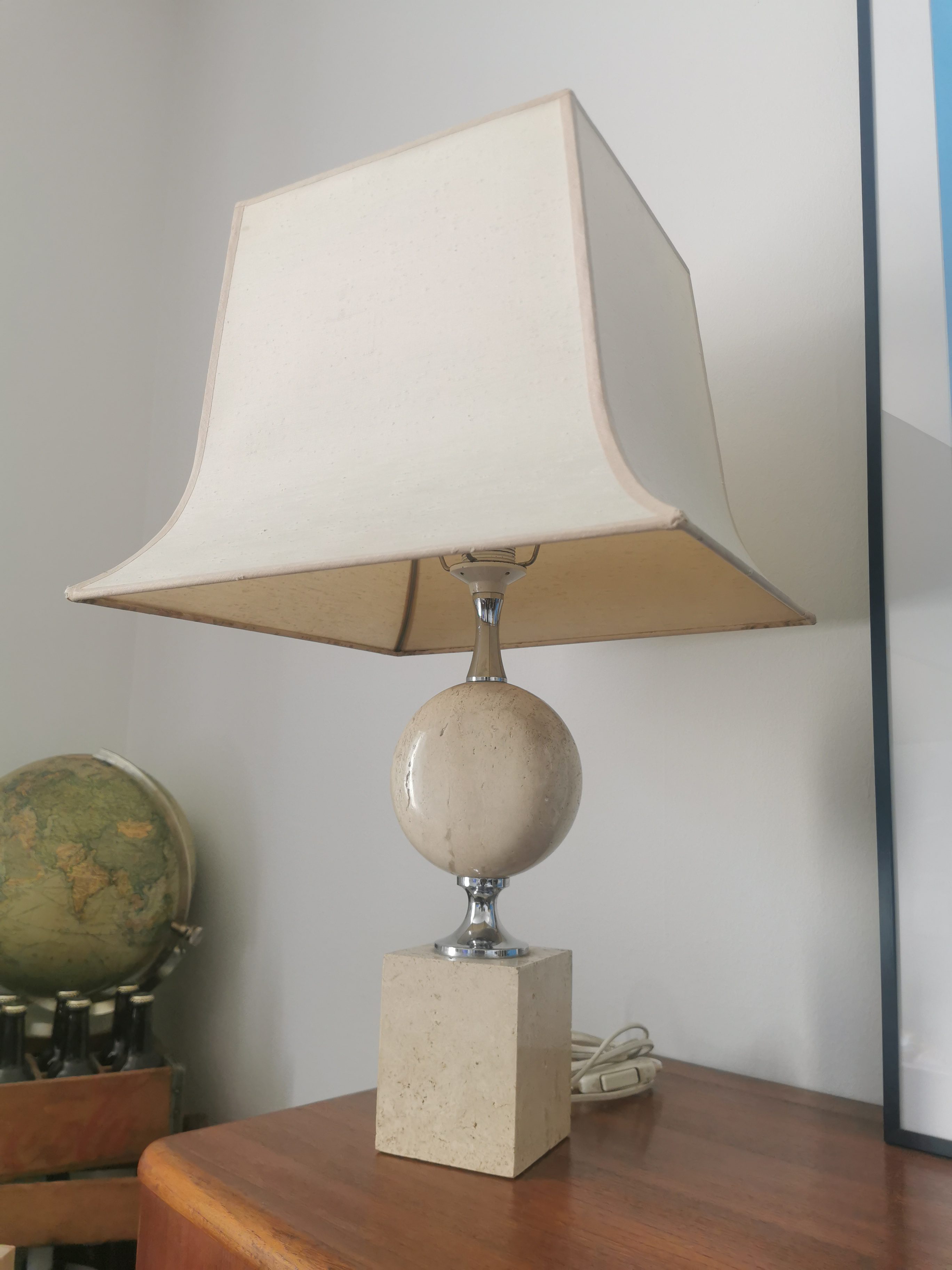 Lampe Philippe Barbier en travertin 70s – Image 3