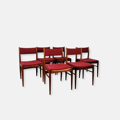 Lot de 6 chaises Gessef en palissandre