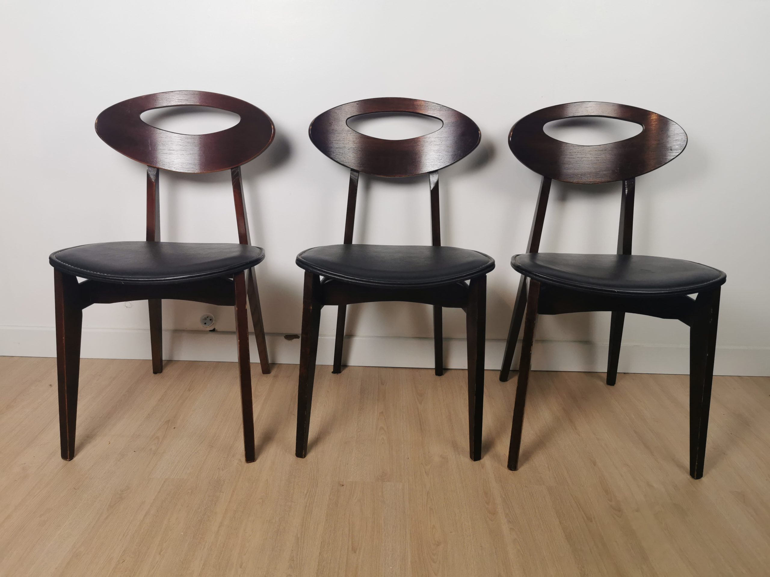 Trio de chaises Roger Landault – Image 3