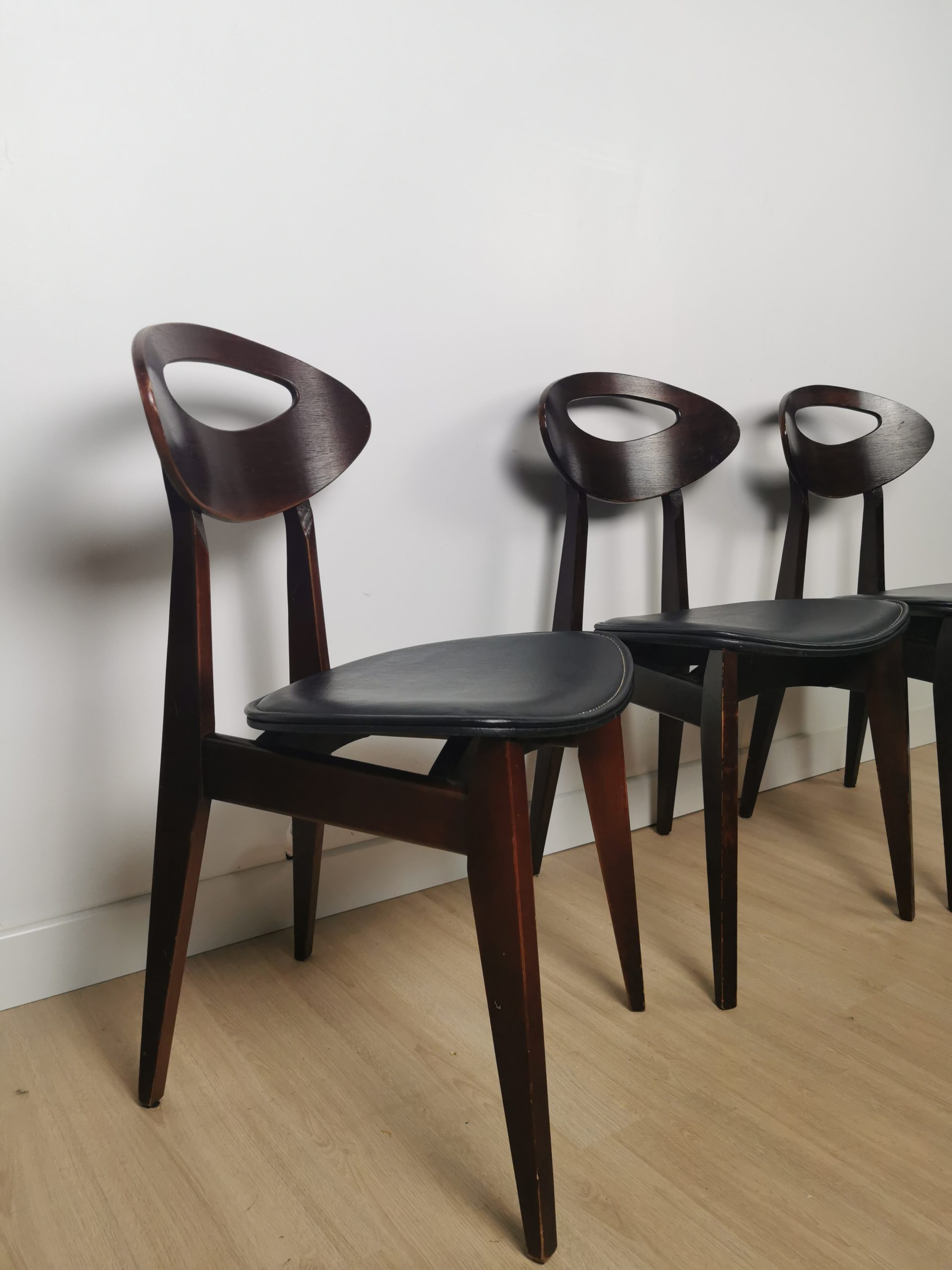 Trio de chaises Roger Landault – Image 2