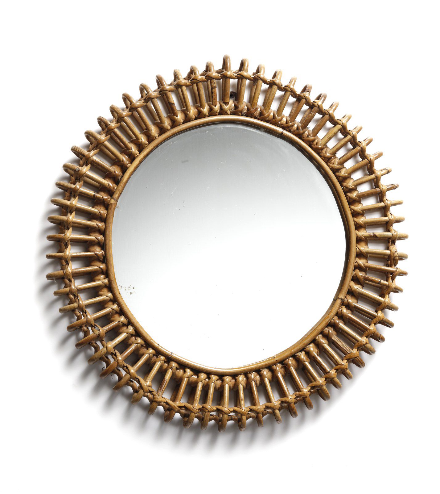 Miroir en rotin italien 70s I – Image 2