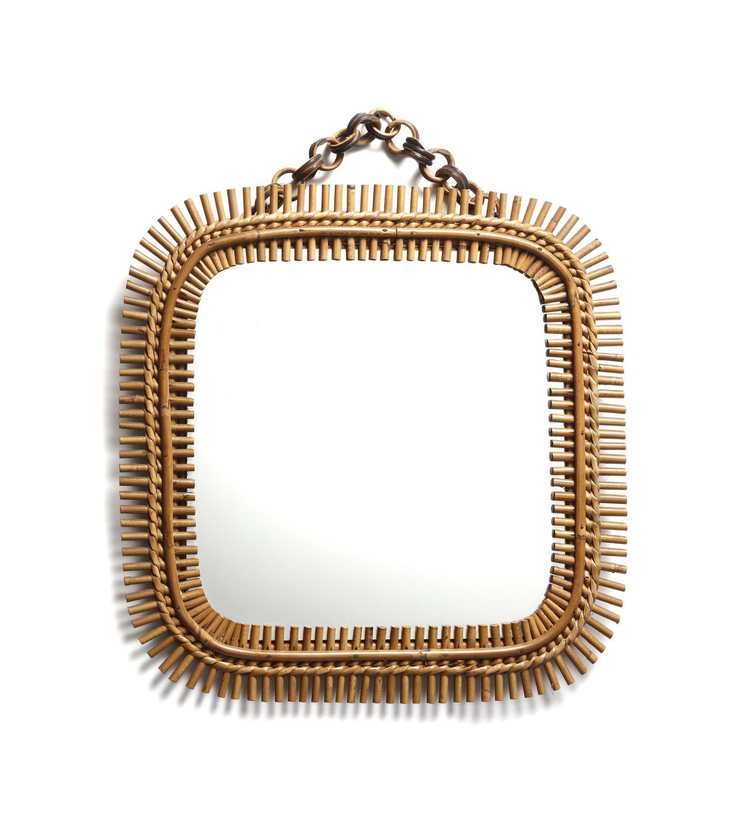 Miroir en rotin italien 70s IV – Image 2