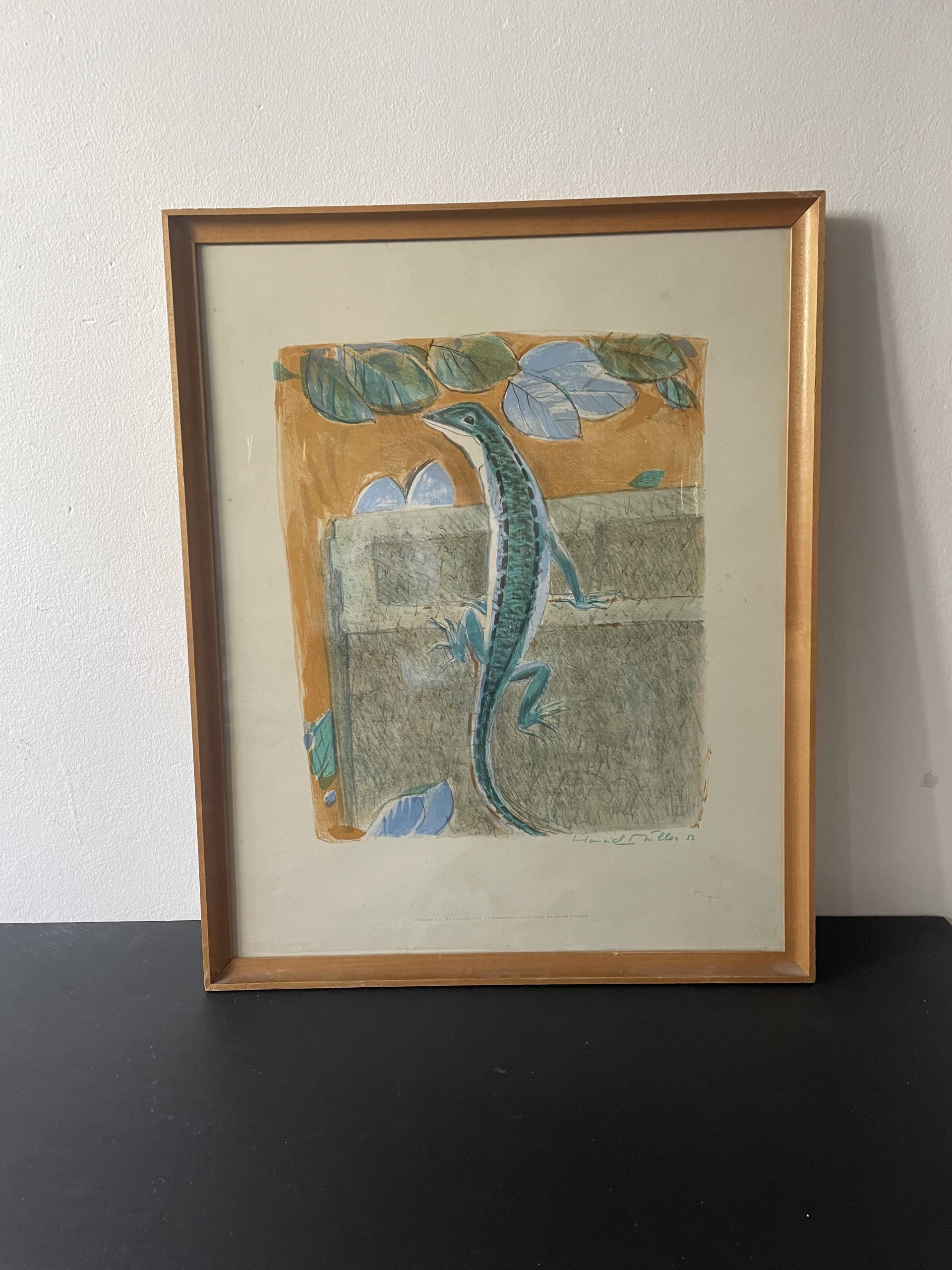 Lithographie Henri Muller, le lézard – Image 3