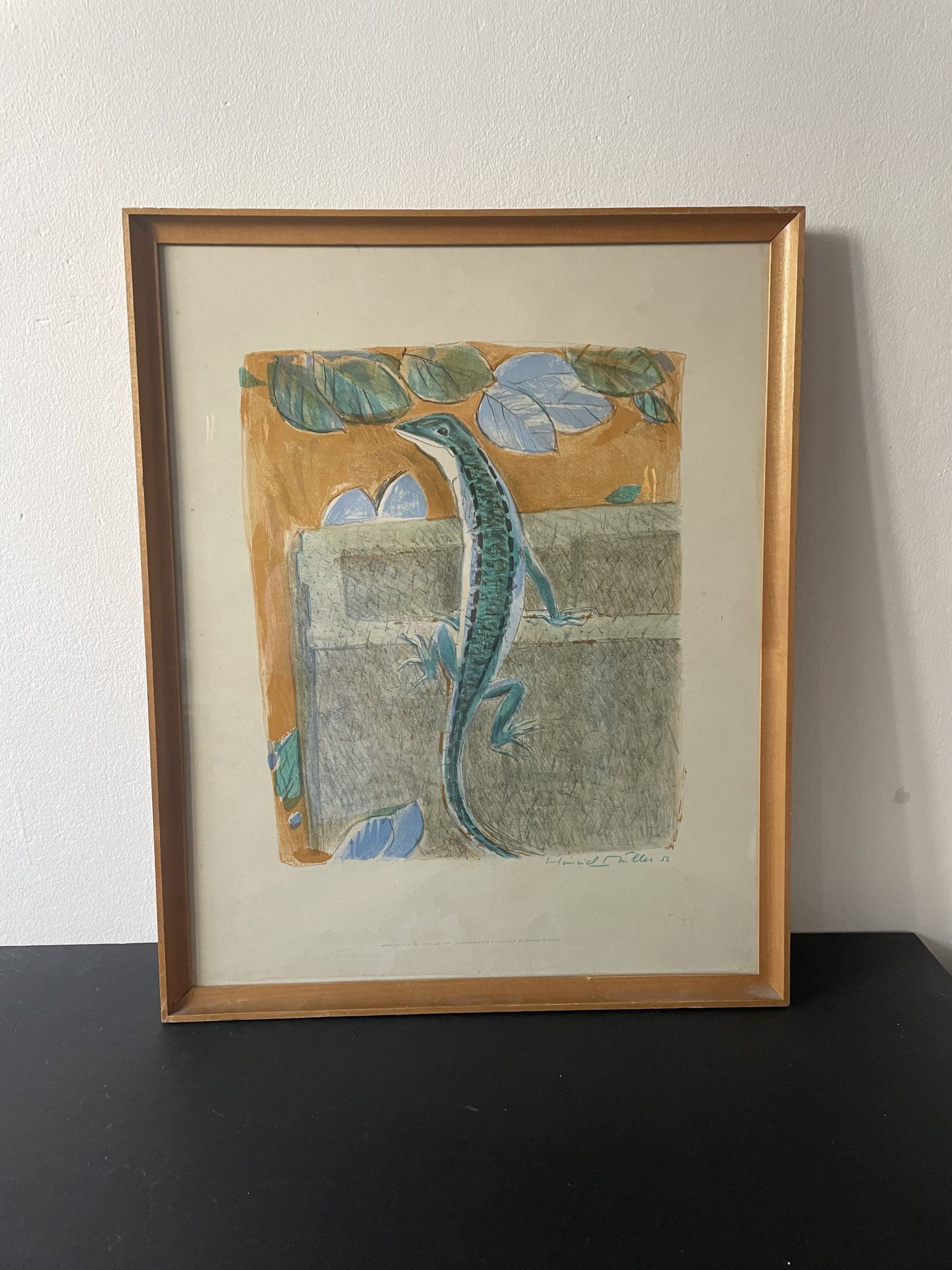 Lithographie Henri Muller, le lézard – Image 2