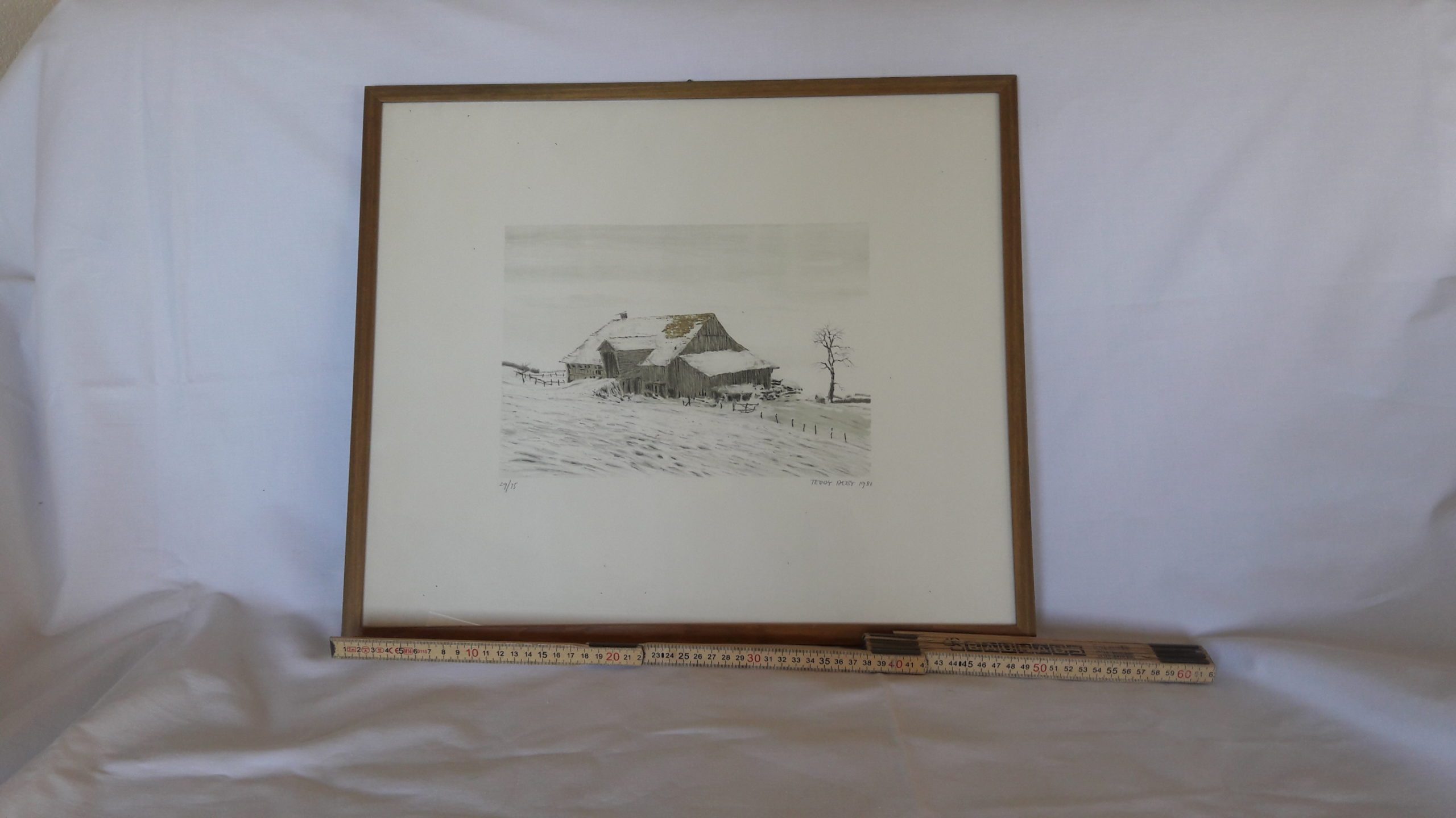 VENTE FLASH - Lithographie Teddy Aeby, Ferme, 1981 – Bild 5