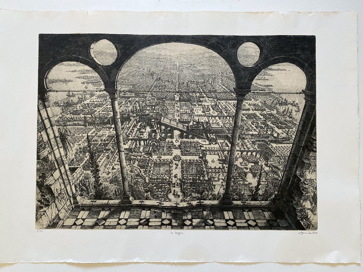 Eau-forte de Alain Combier «La loggia» (2/70) – Image 2