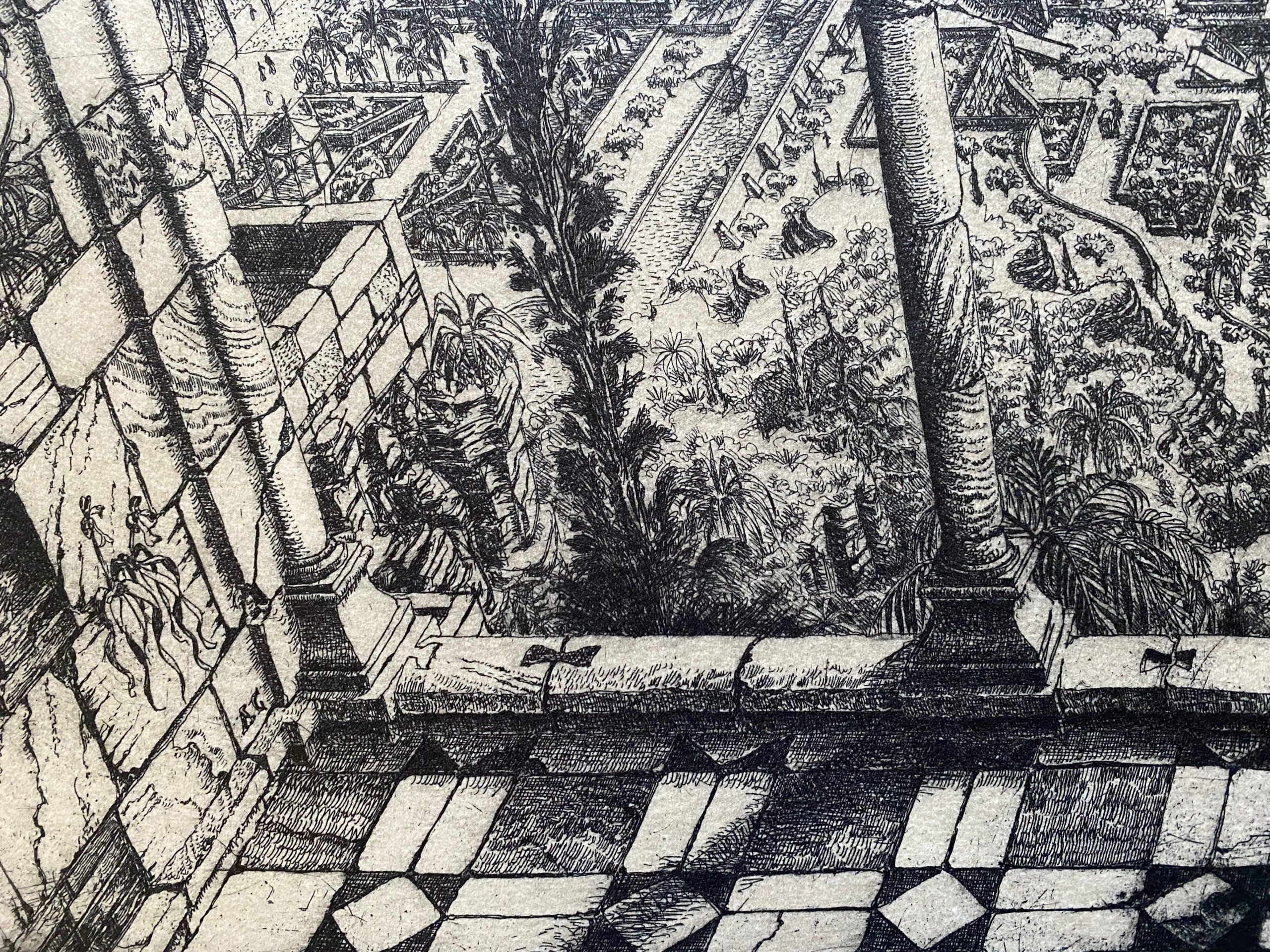 Eau-forte de Alain Combier «La loggia» (2/70) – Image 5