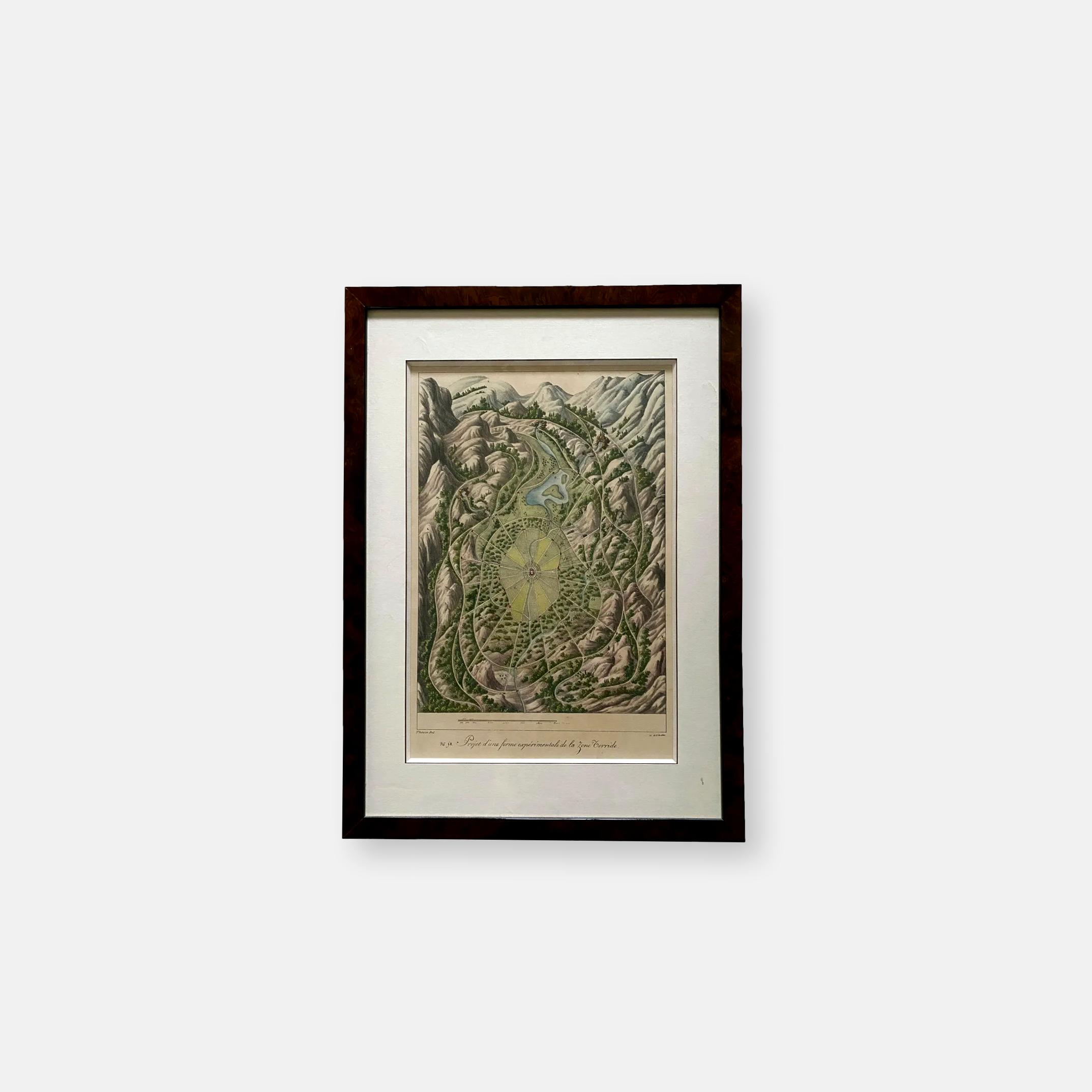 Lithographie de Gabriel Thouin "Projet d’une ferme expérimentale de la zone Torride"