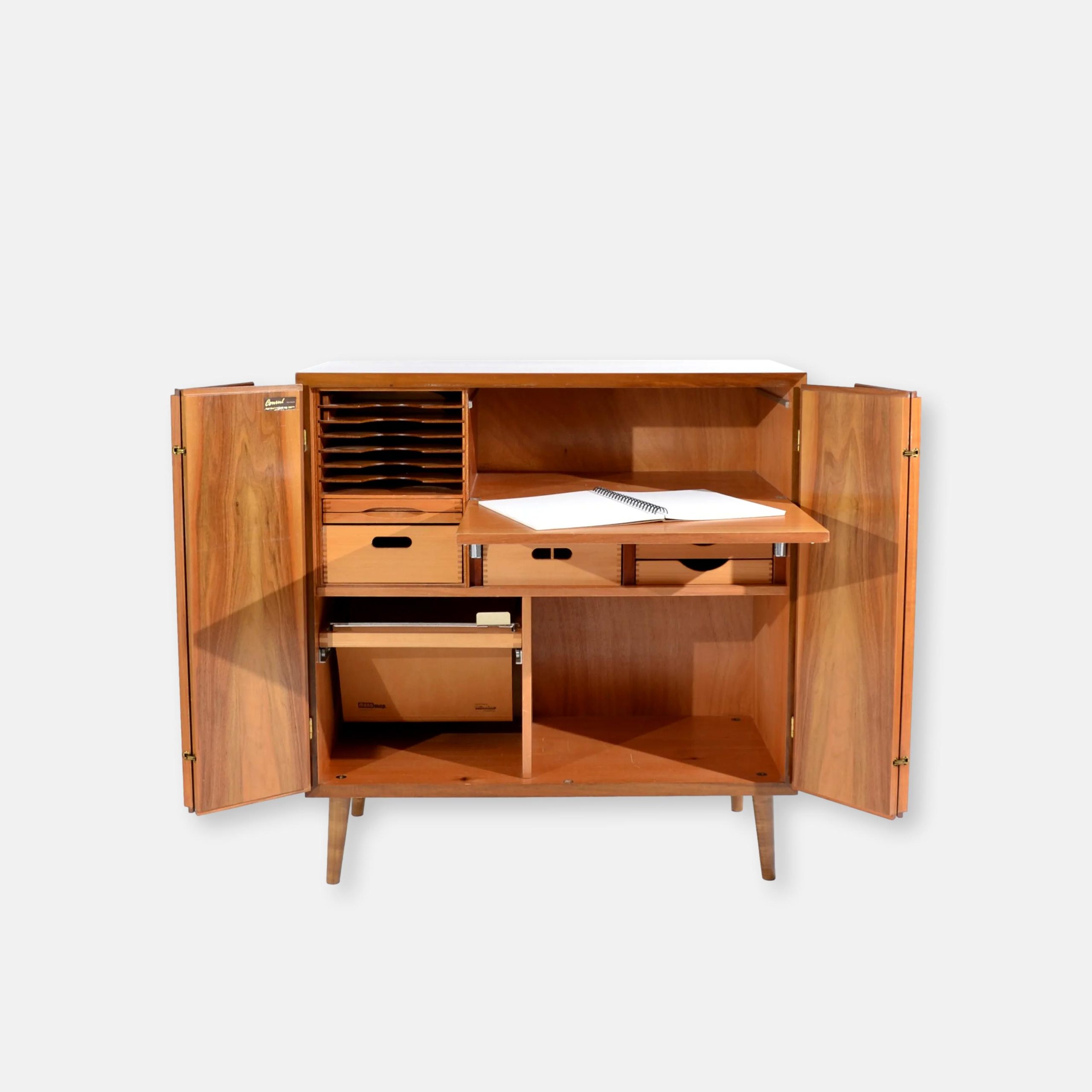 Secrétaire en noyer par Consul Mobel Suisse 60's