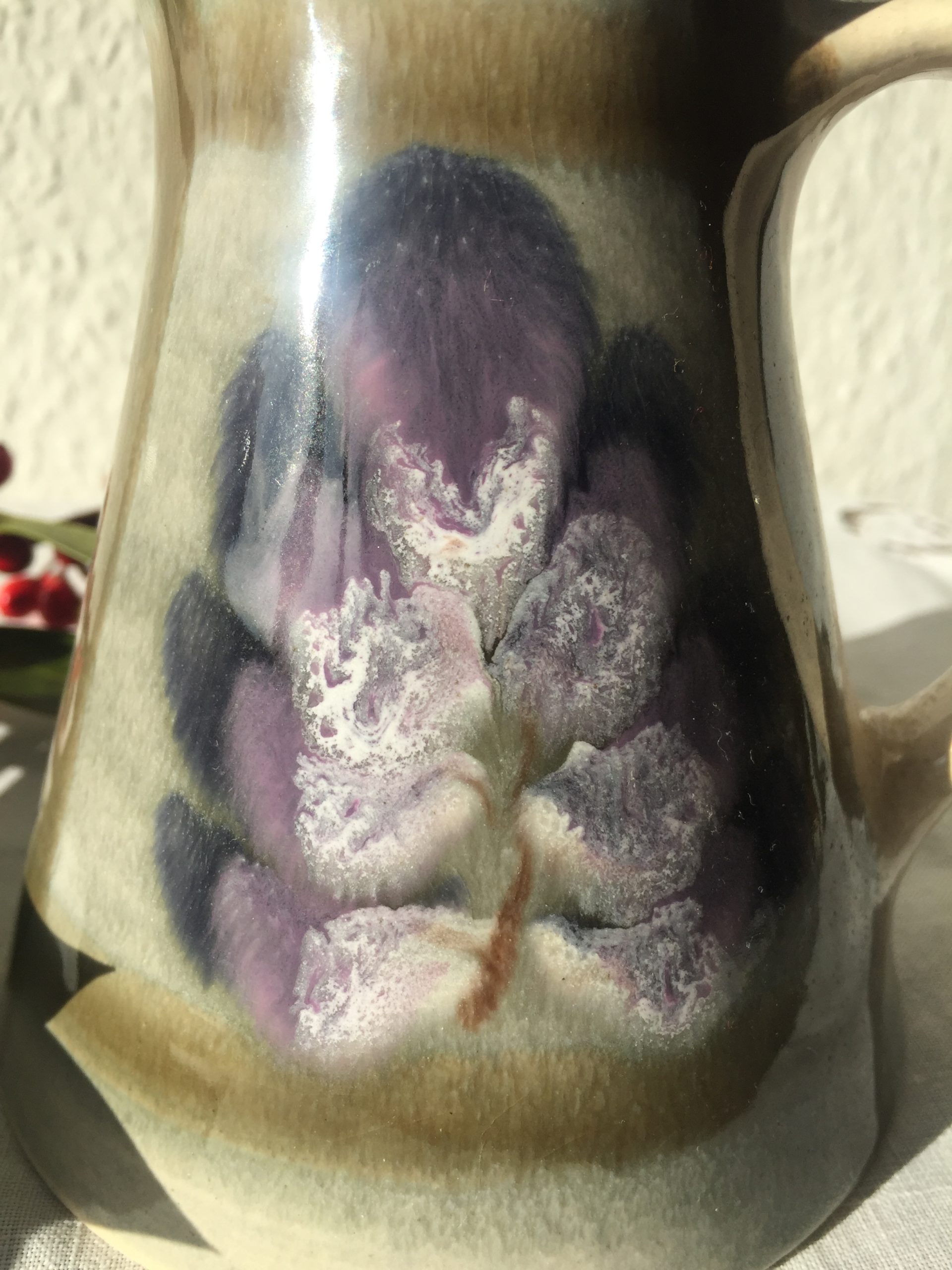 Rare vintage artist MBFA Pornic French glaze ceramic jug – Bild 4