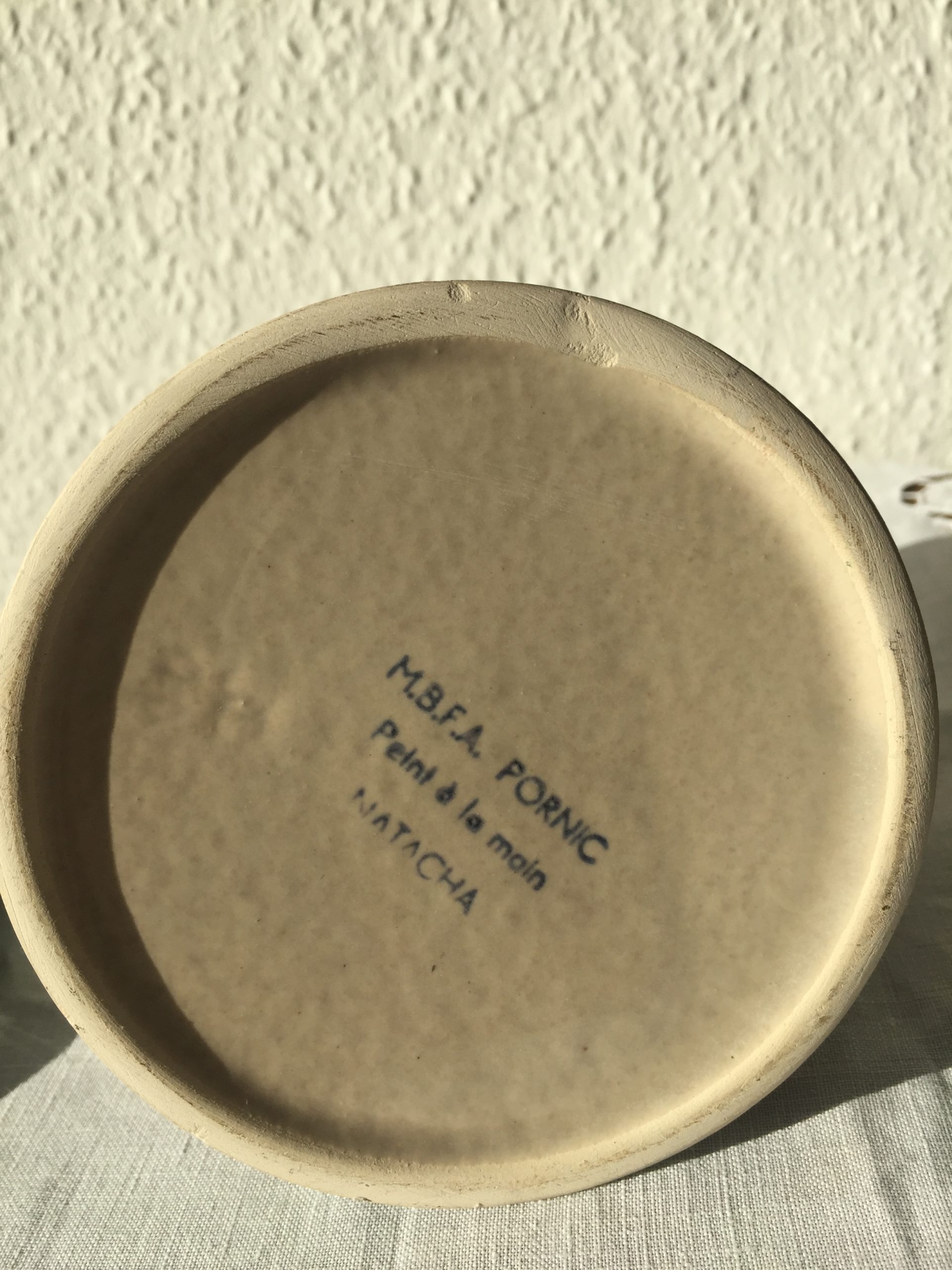 Rare vintage artist MBFA Pornic French glaze ceramic jug – Bild 5