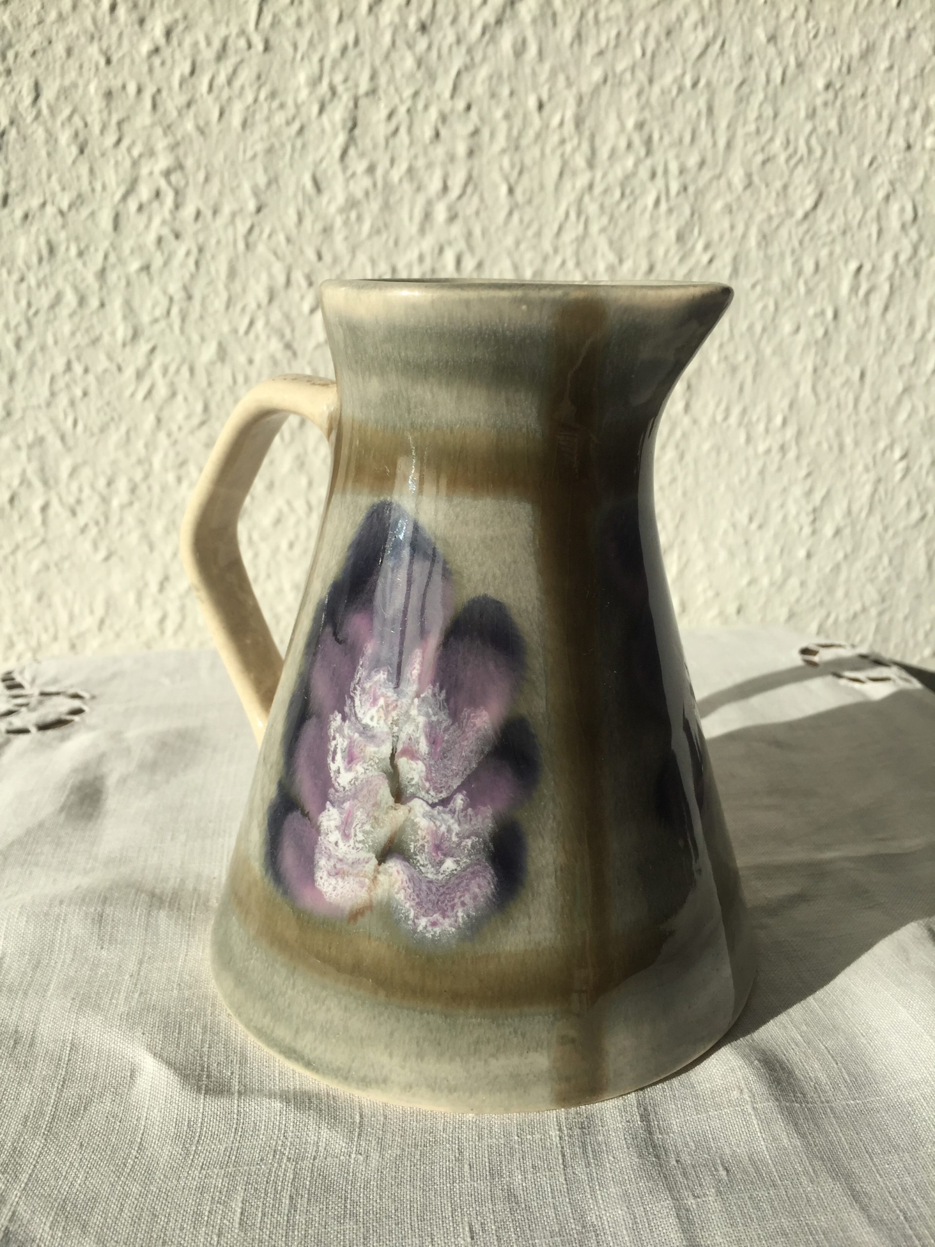 Rare vintage artist MBFA Pornic French glaze ceramic jug – Bild 3