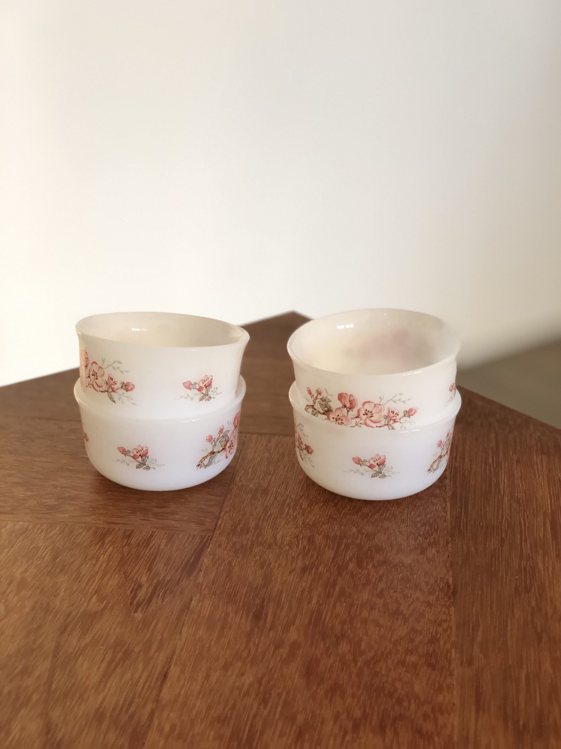 Lot De 4 Ramequins Arcopal Vintage - Décor Floral - Neufs Dans Leur Emballage