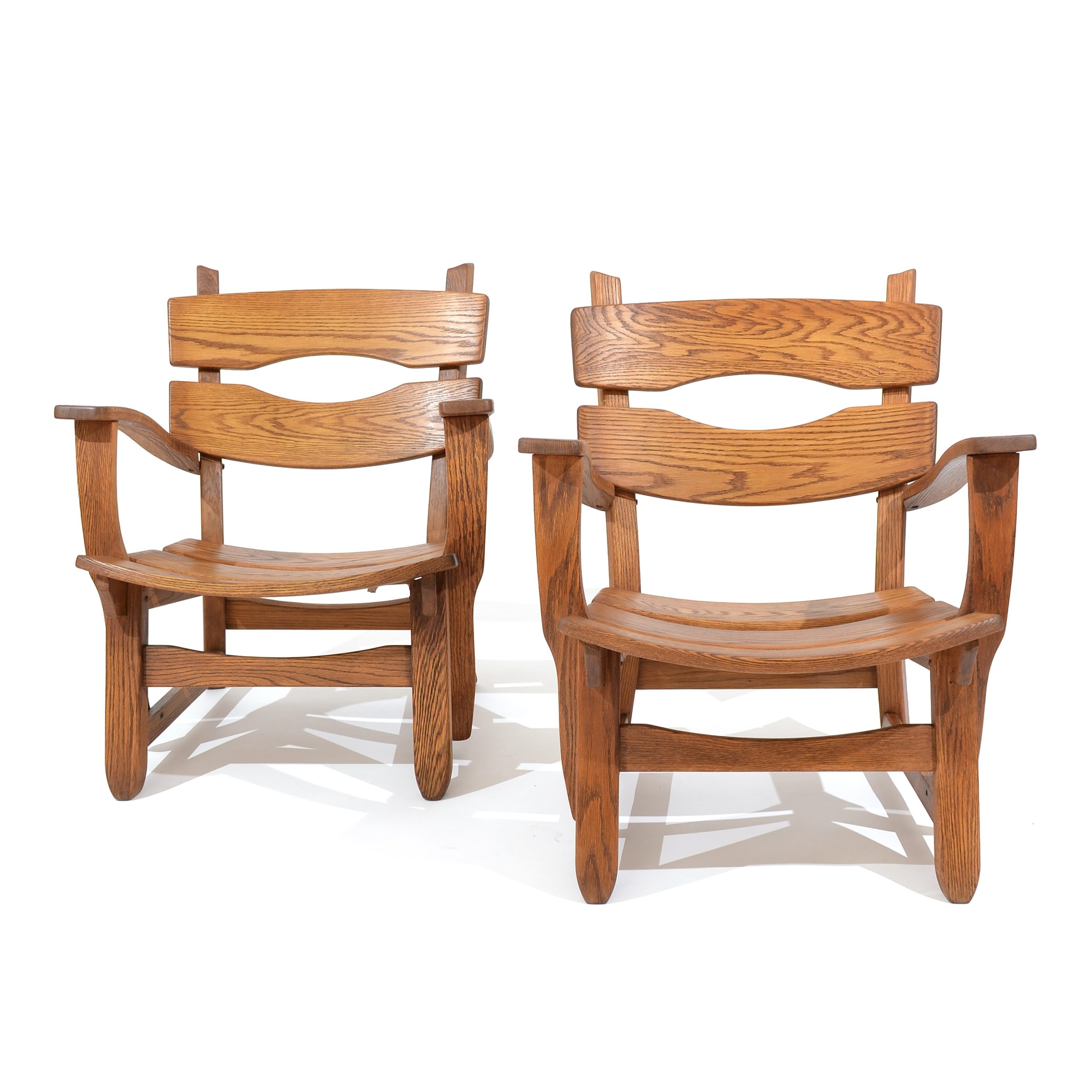 Fauteuils brutalistes en chêne par AWA, Pays-Bas, 1970's – Image 7