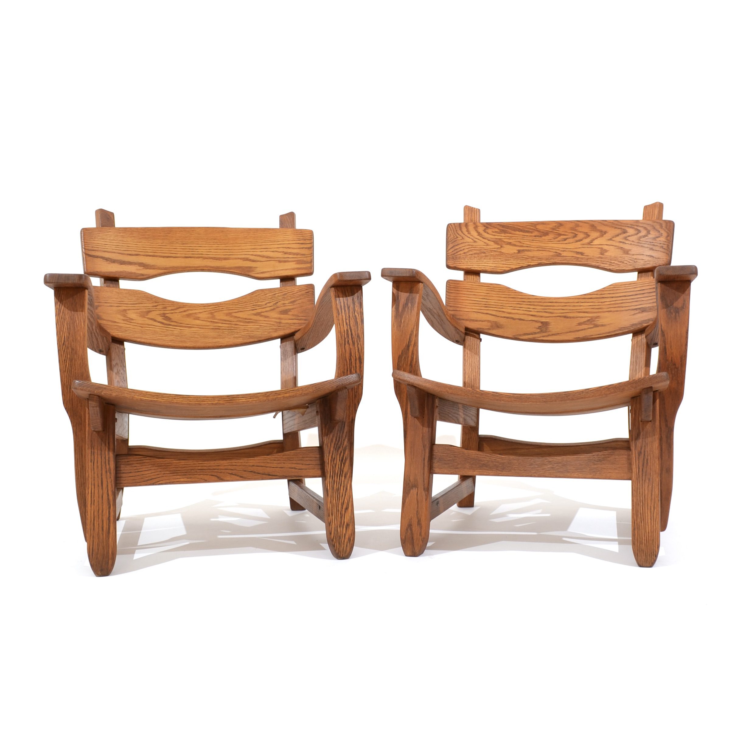 Fauteuils brutalistes en chêne par AWA, Pays-Bas, 1970's – Image 3