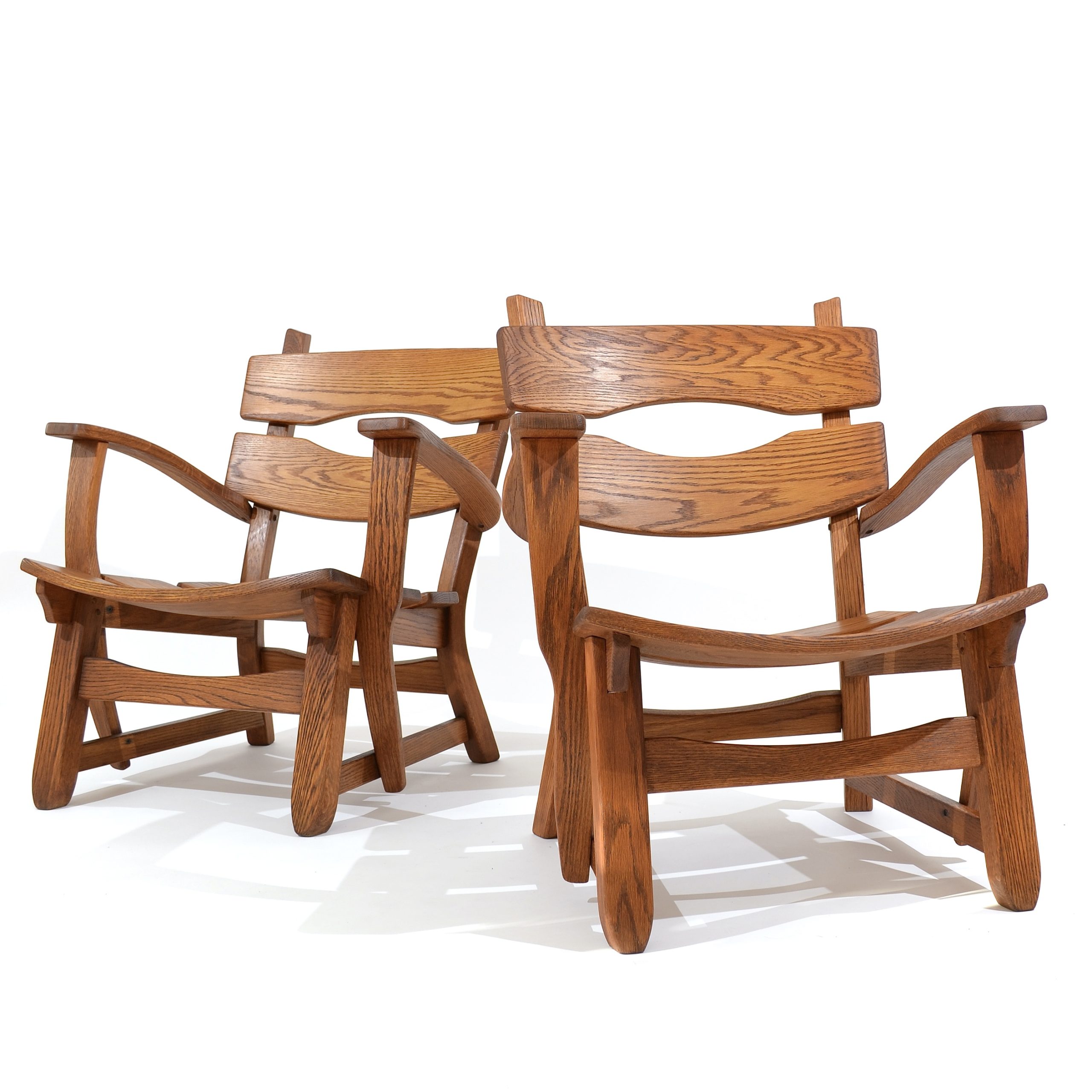 Fauteuils brutalistes en chêne par AWA, Pays-Bas, 1970's – Image 6