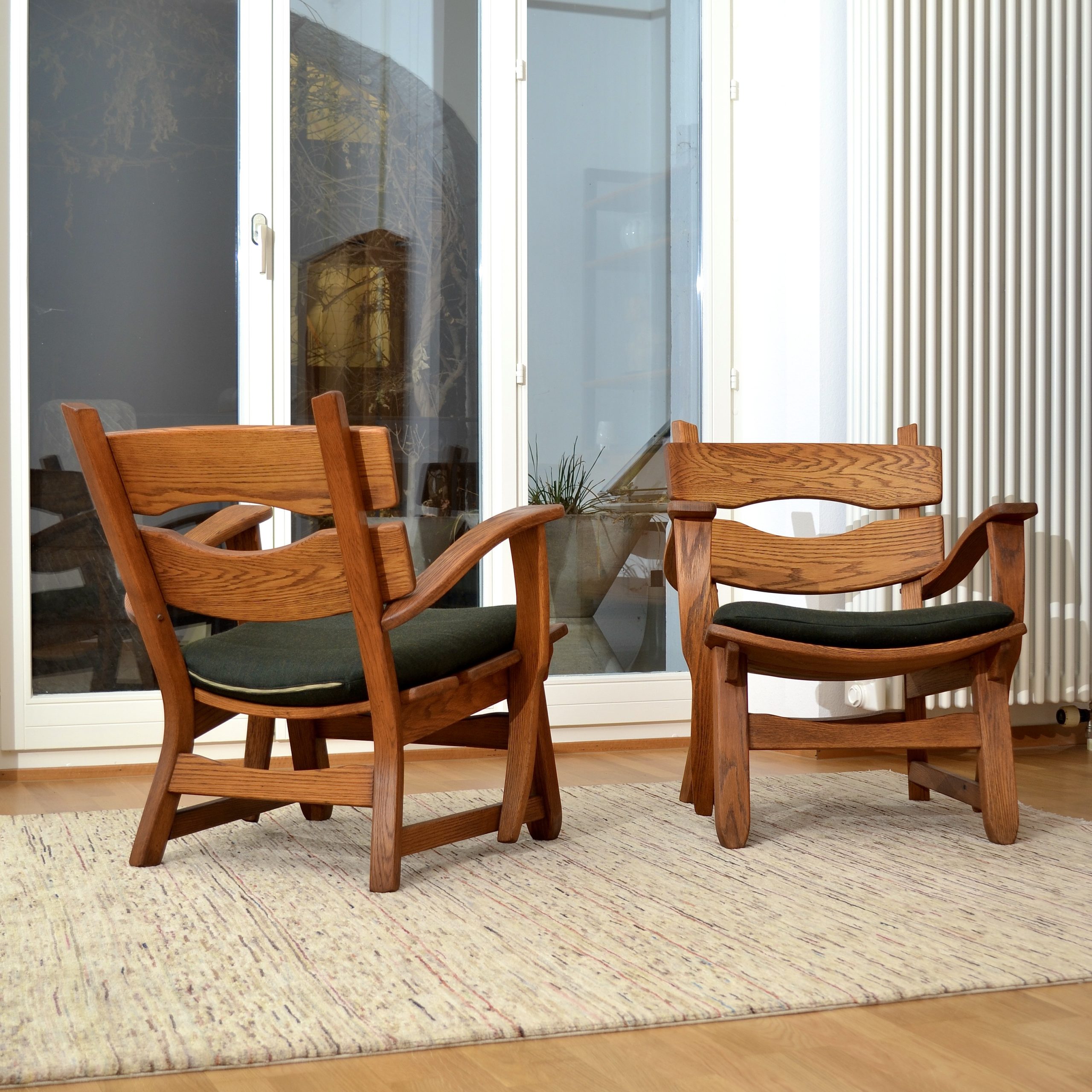 Fauteuils brutalistes en chêne par AWA, Pays-Bas, 1970's – Image 15