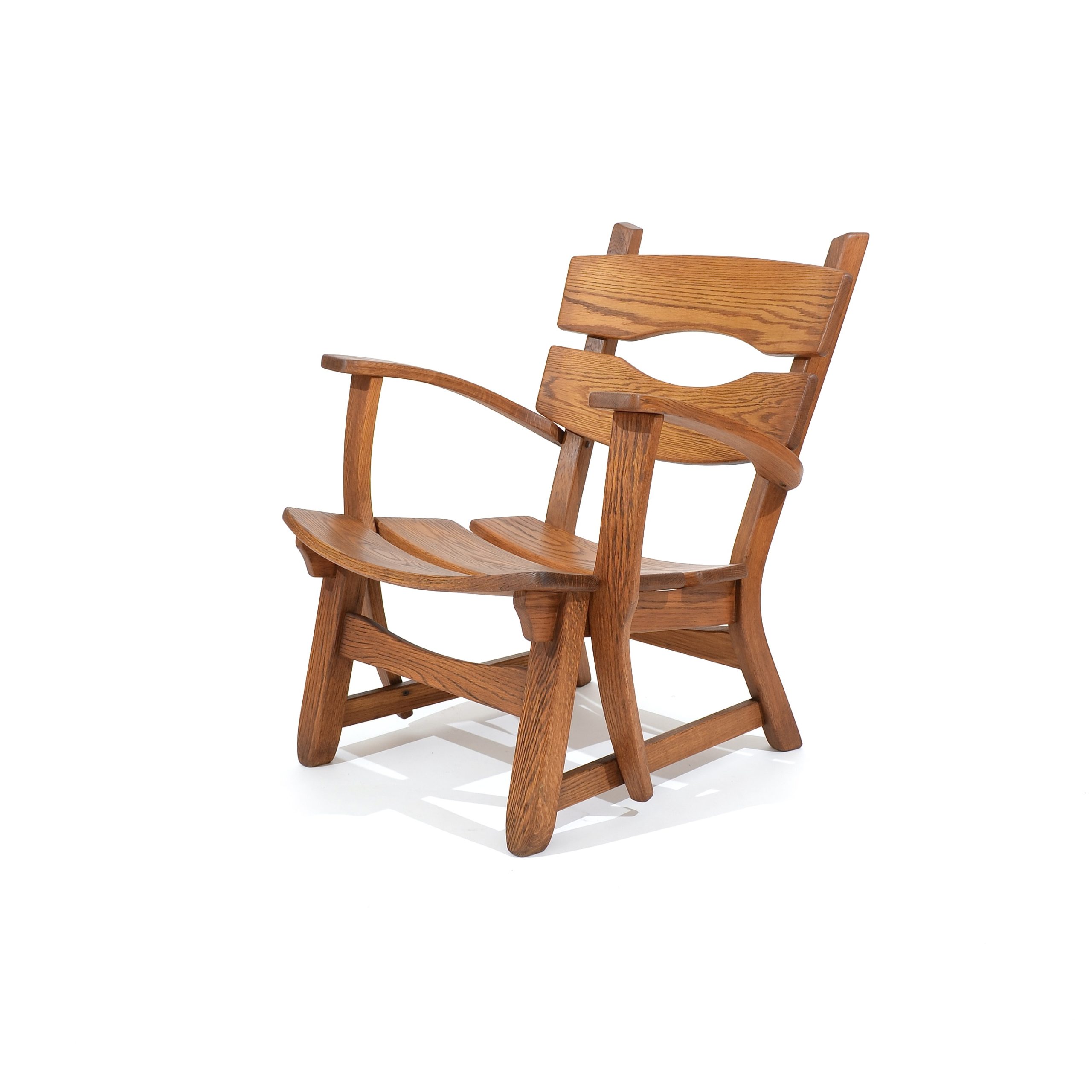 Fauteuils brutalistes en chêne par AWA, Pays-Bas, 1970's – Image 11