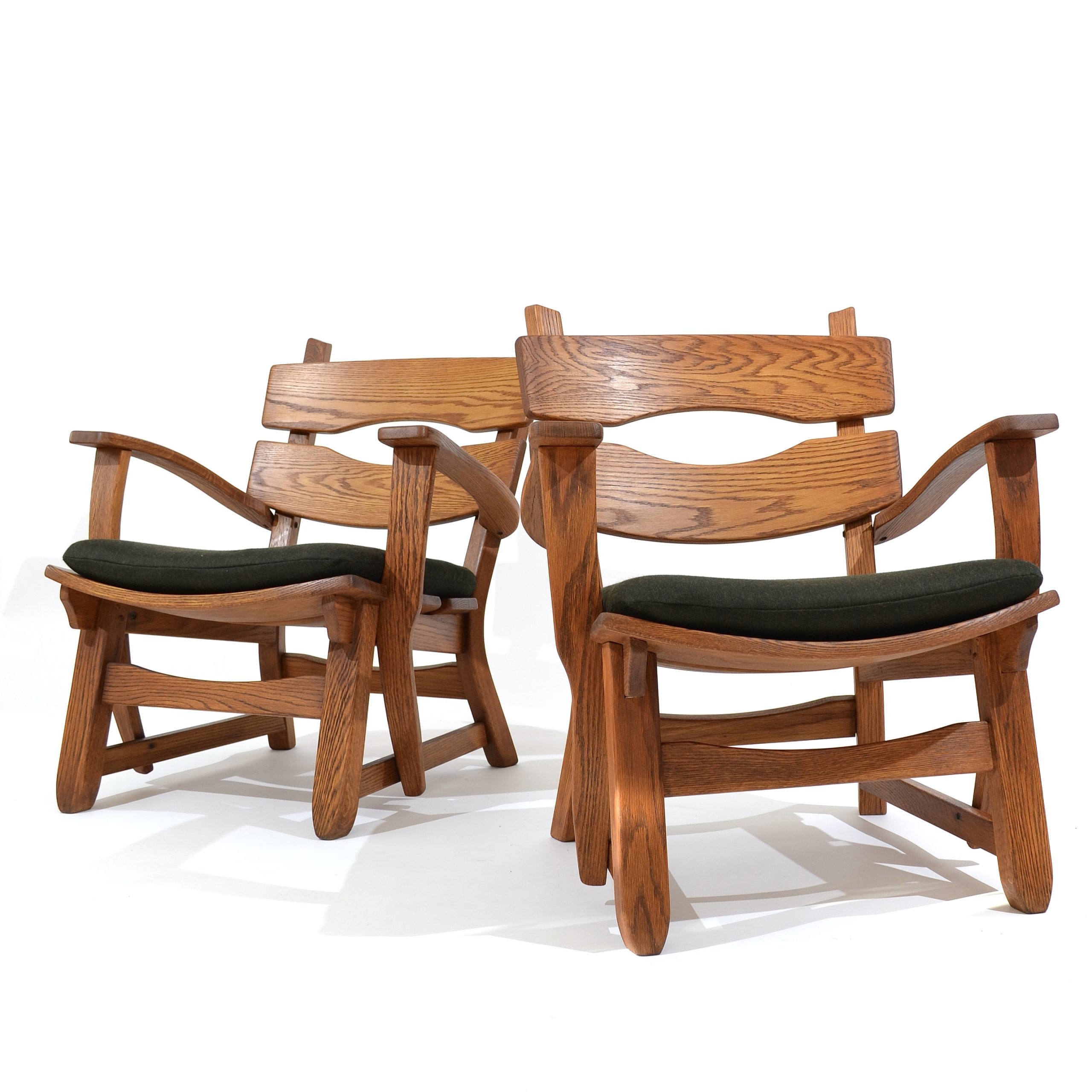 Fauteuils brutalistes en chêne par AWA, Pays-Bas, 1970's – Image 2