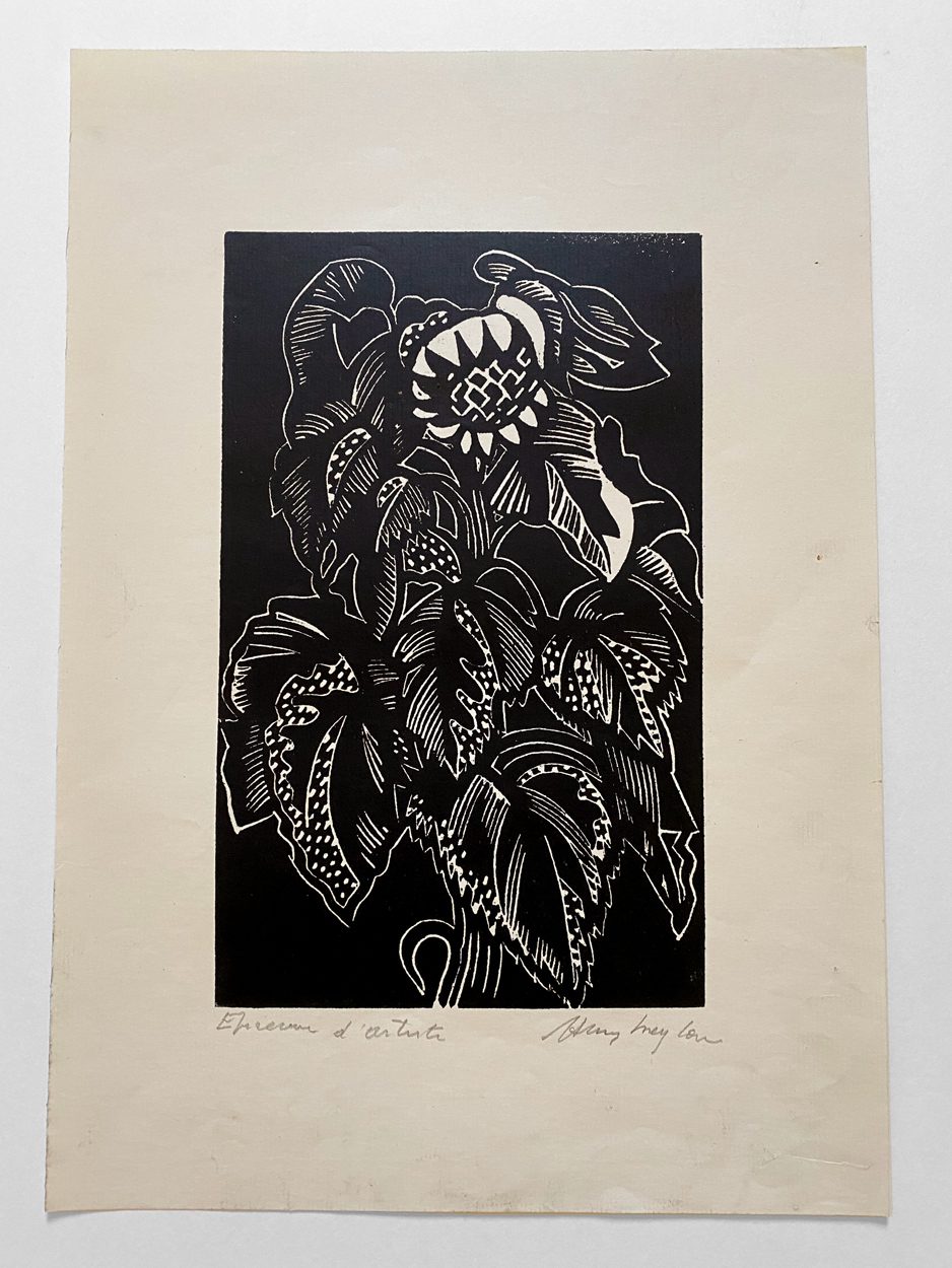 Gravure de Henry Meylan - "Bouquet de tournesols" – Bild 2