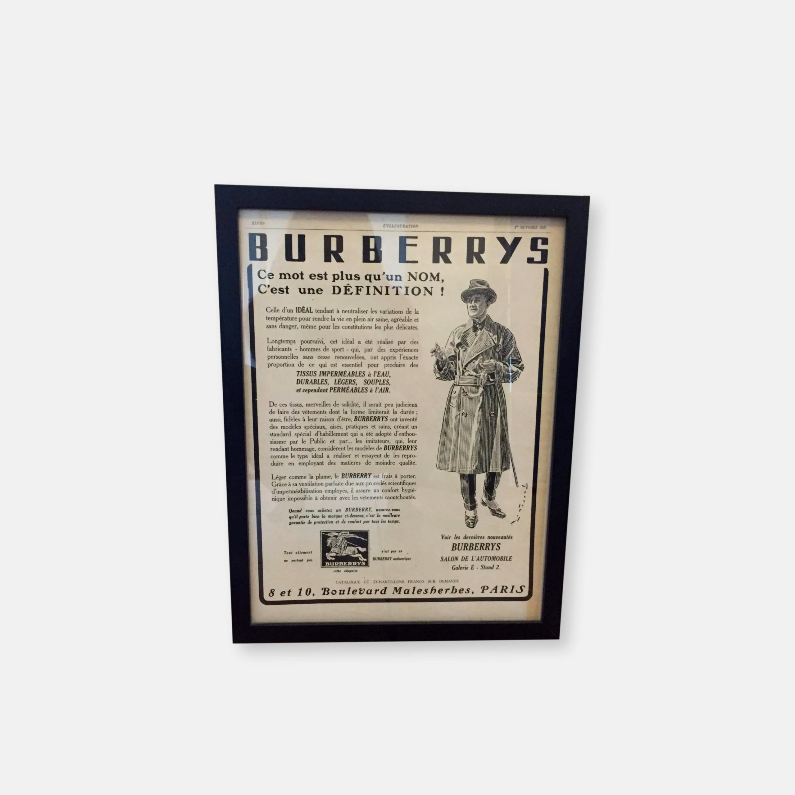 Affiche Burberrys 1927