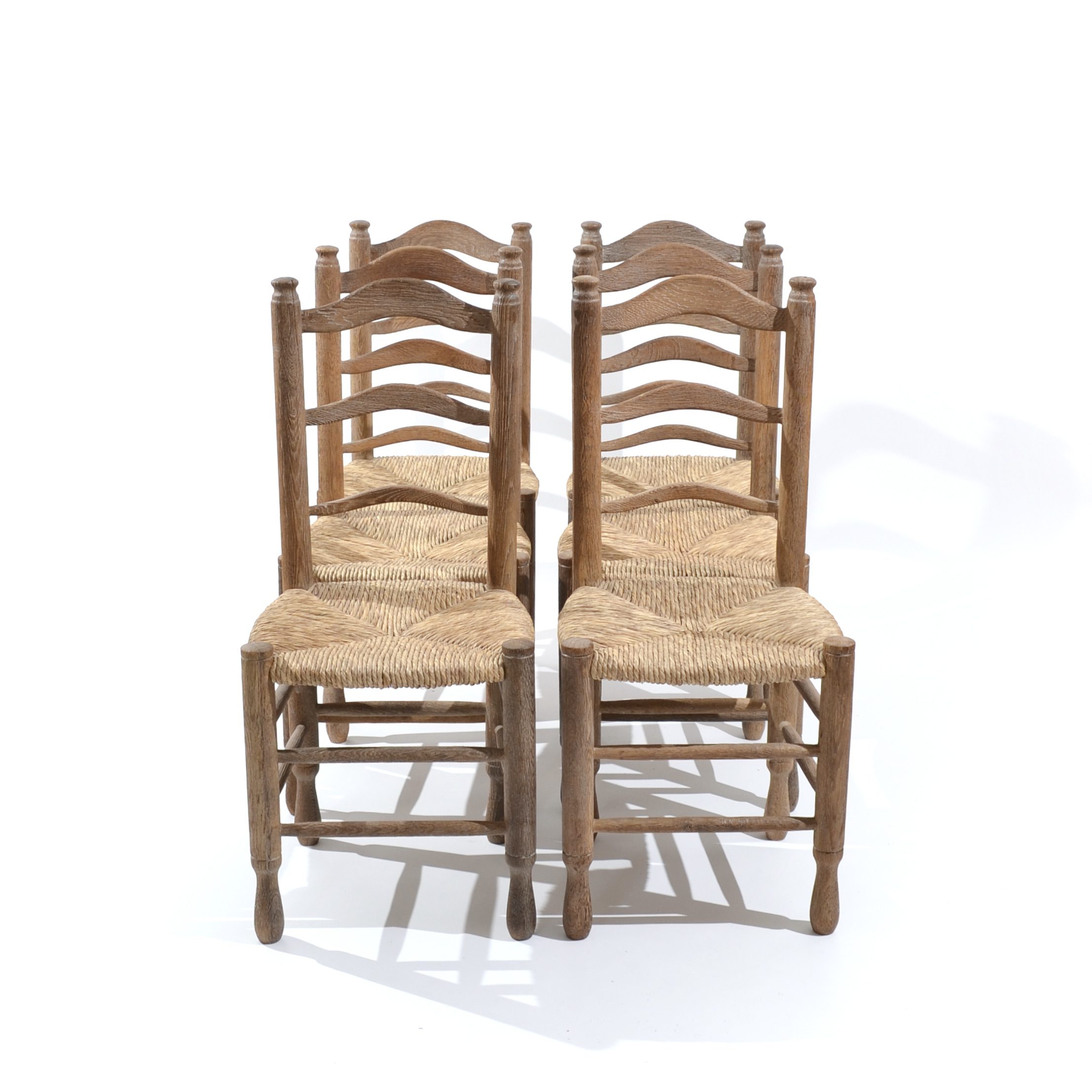 Chaises paillées en chêne Suisse 1960's – Image 2