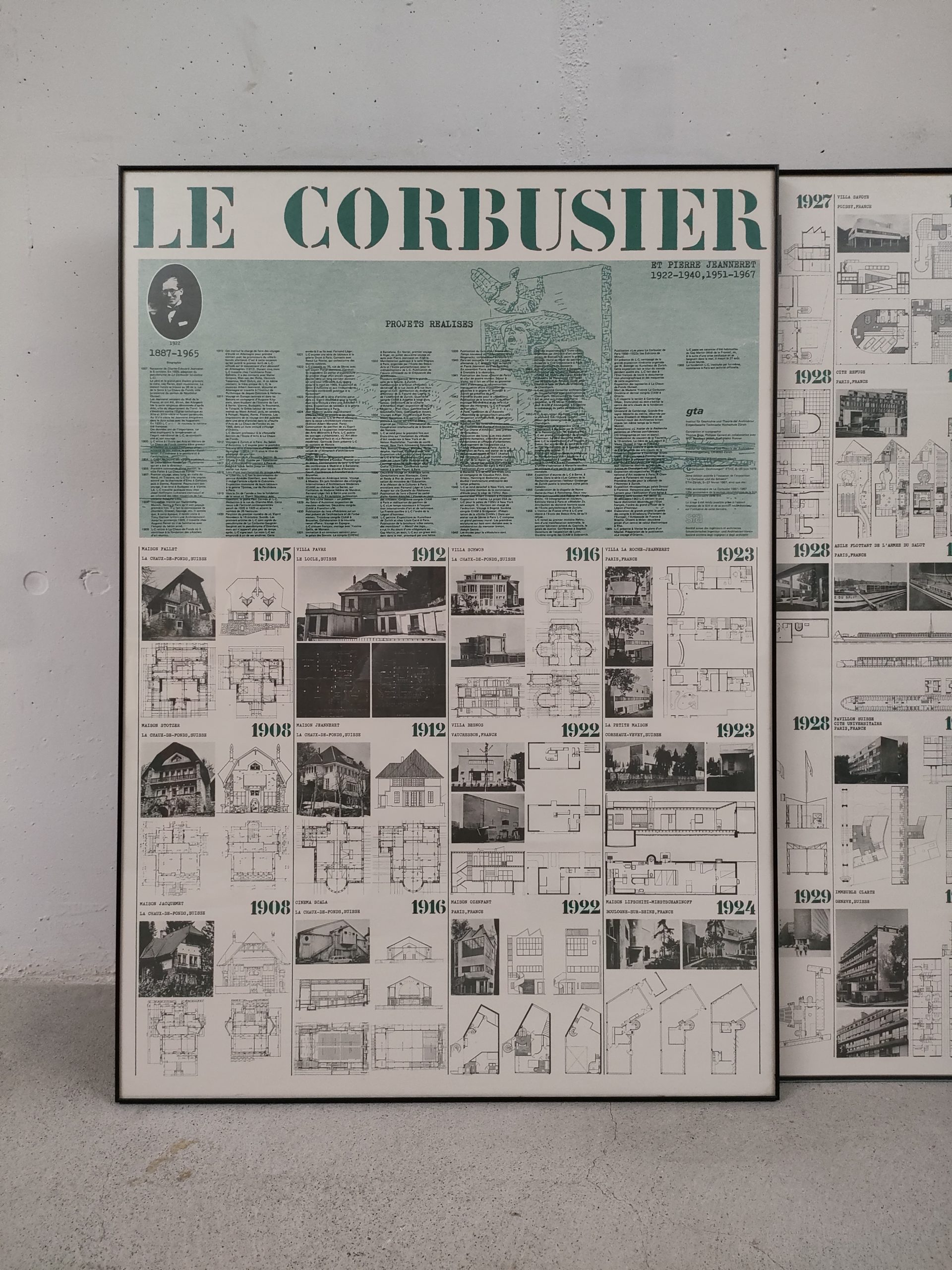 Lot de 4 affiches "Le Corbusier, projets réalisés 1905-1968" – Image 4