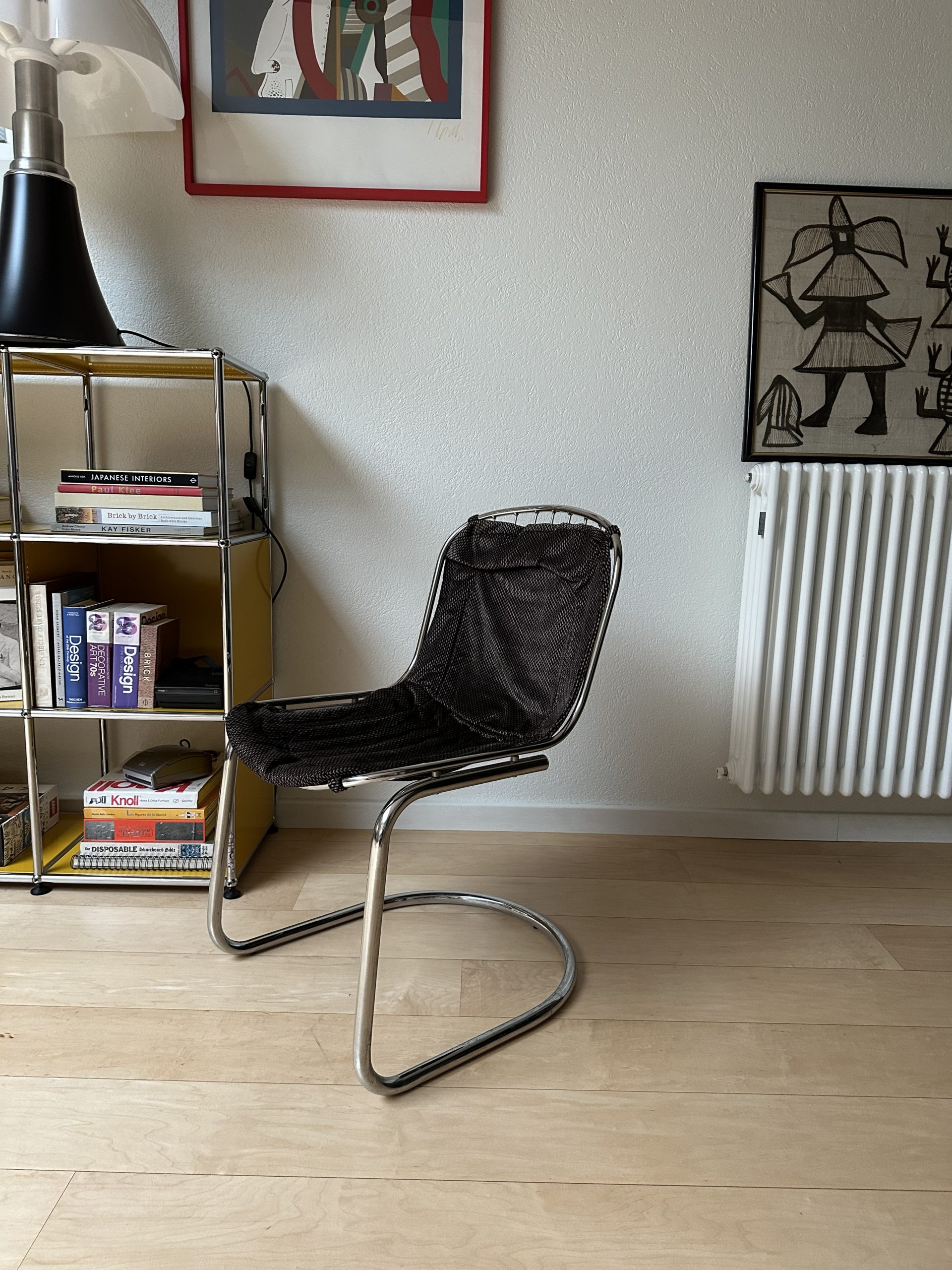 Set de 3 chaises vintage Gastone Rinaldi 70s chromé – Image 9