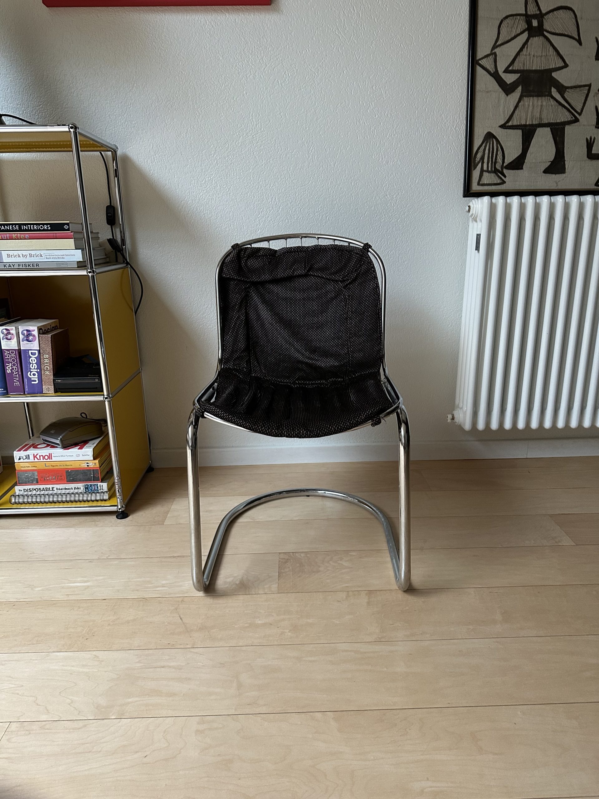 Set de 3 chaises vintage Gastone Rinaldi 70s chromé – Image 8