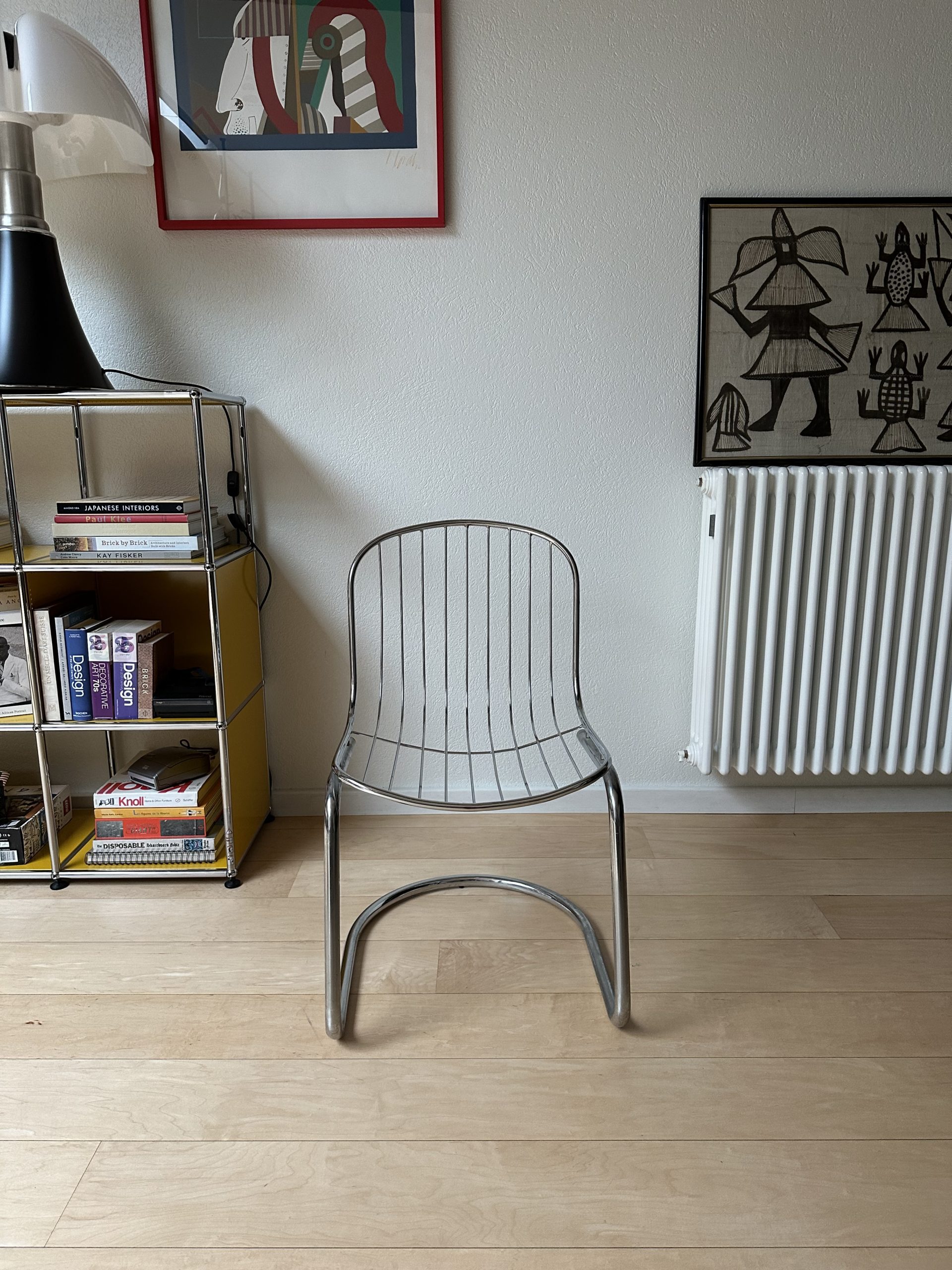 Set de 3 chaises vintage Gastone Rinaldi 70s chromé – Image 4