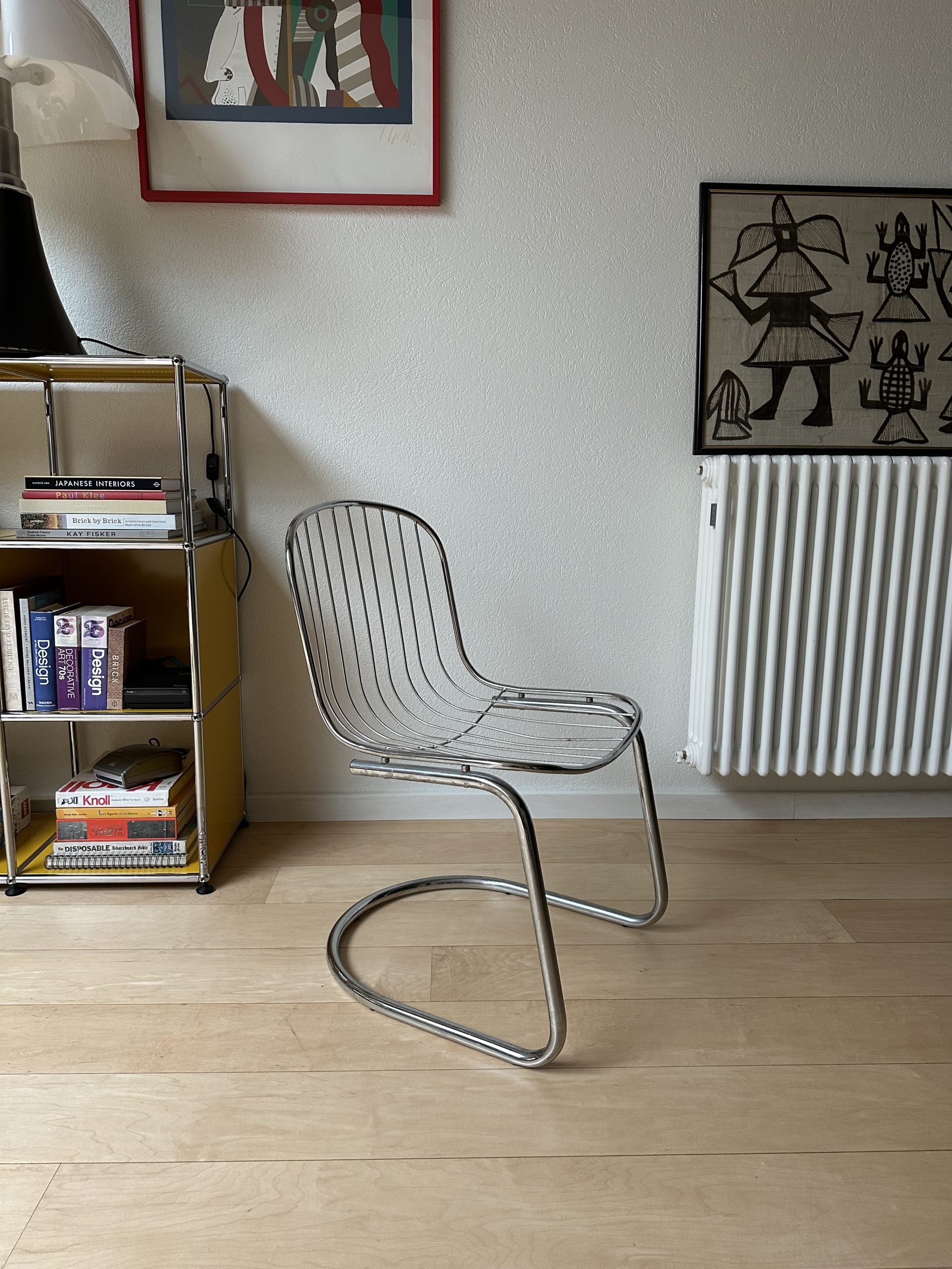 Set de 3 chaises vintage Gastone Rinaldi 70s chromé – Image 2