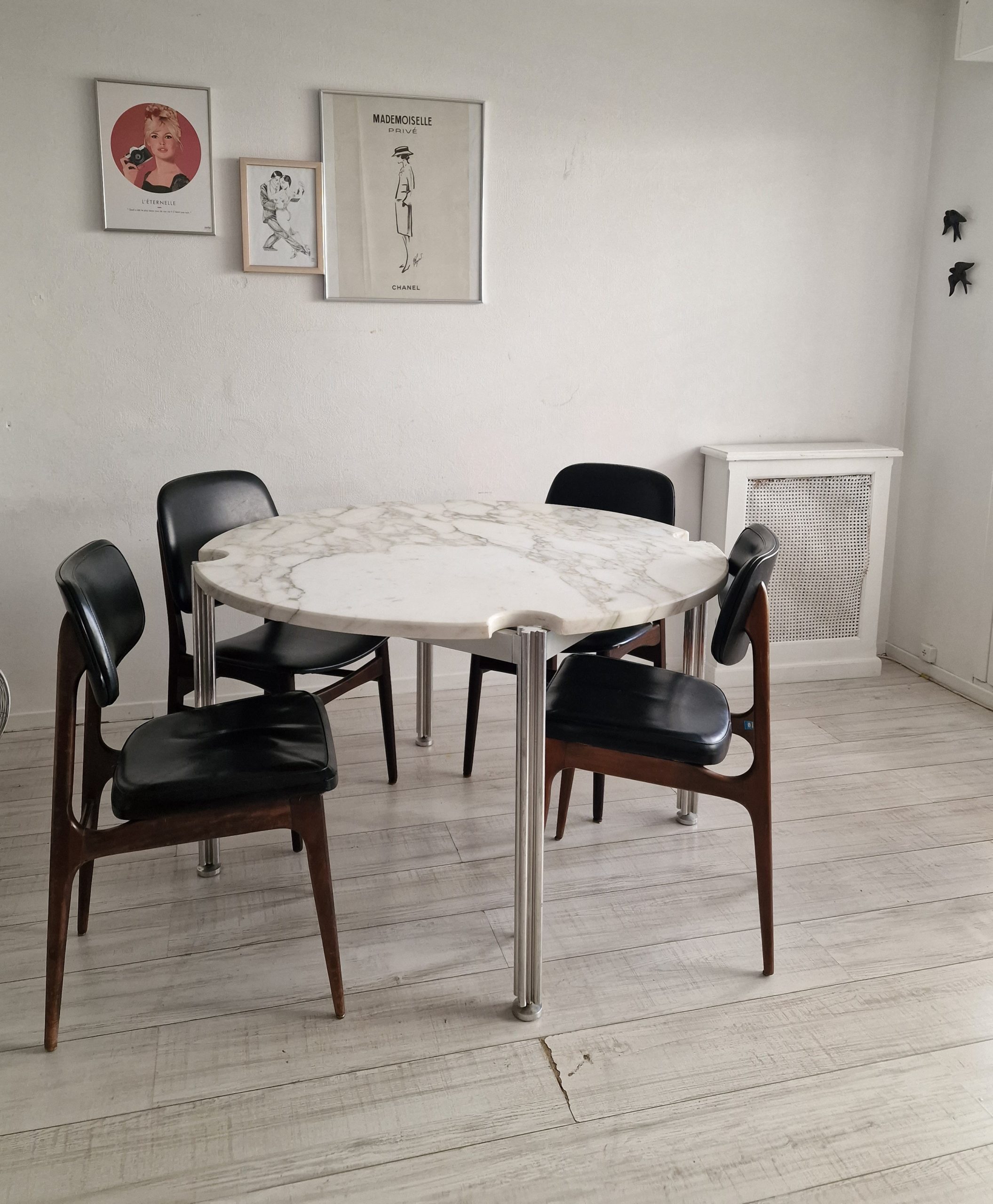 Table à manger en marbre vintage – Bild 3