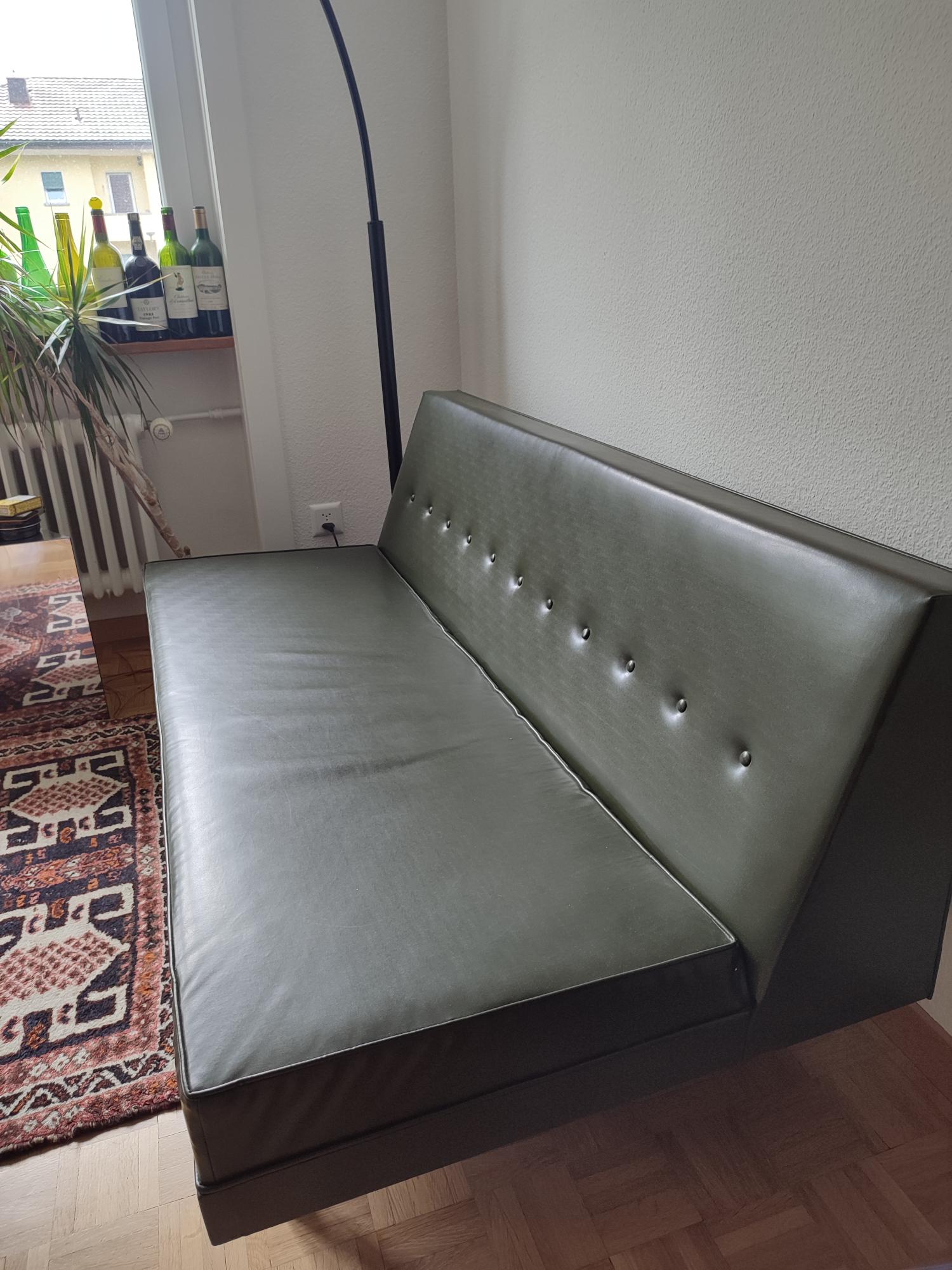 2-Plätzer 70er Jahre Sofa - Dunkelgrün – Bild 4
