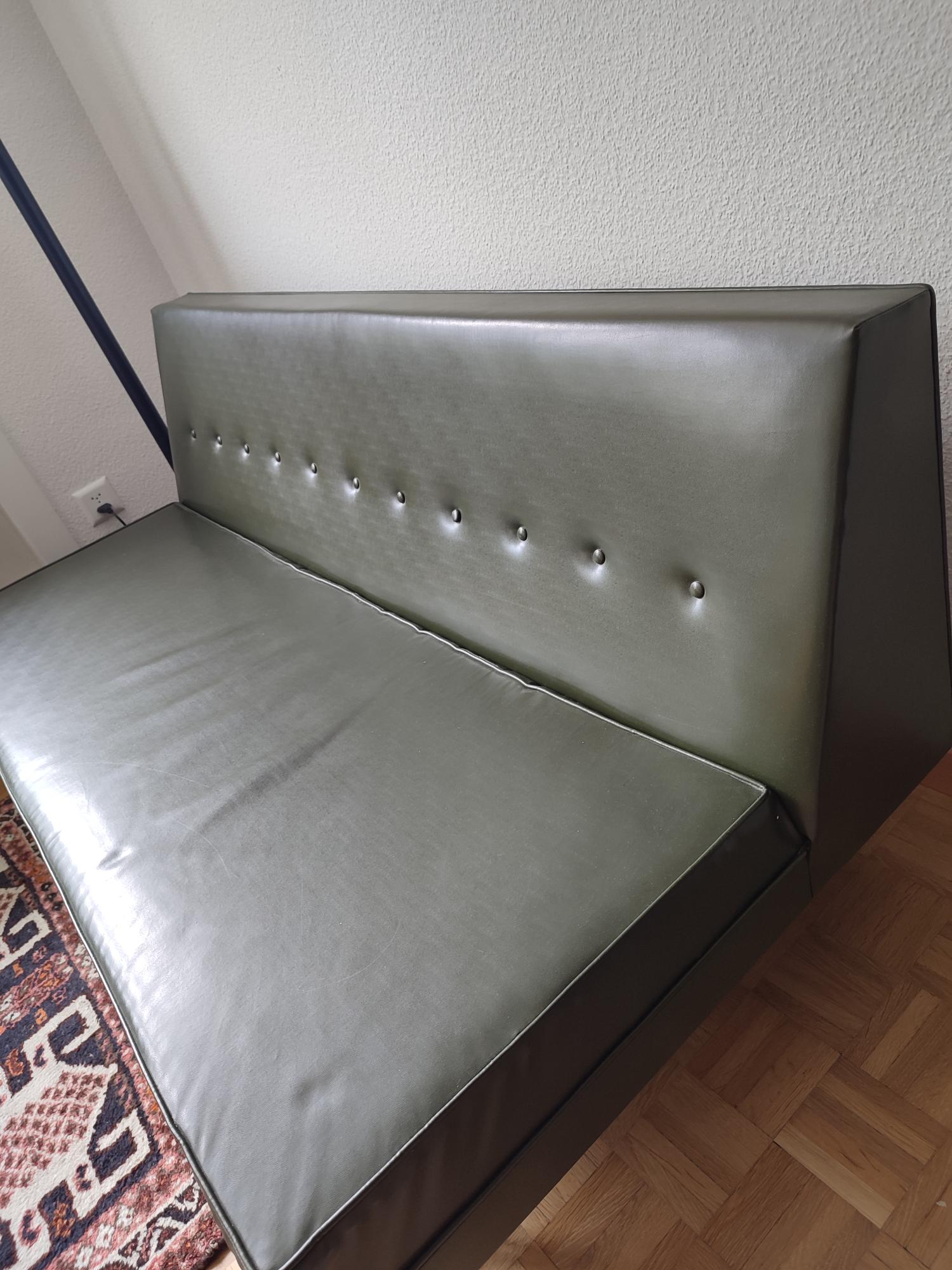 2-Plätzer 70er Jahre Sofa - Dunkelgrün – Bild 3