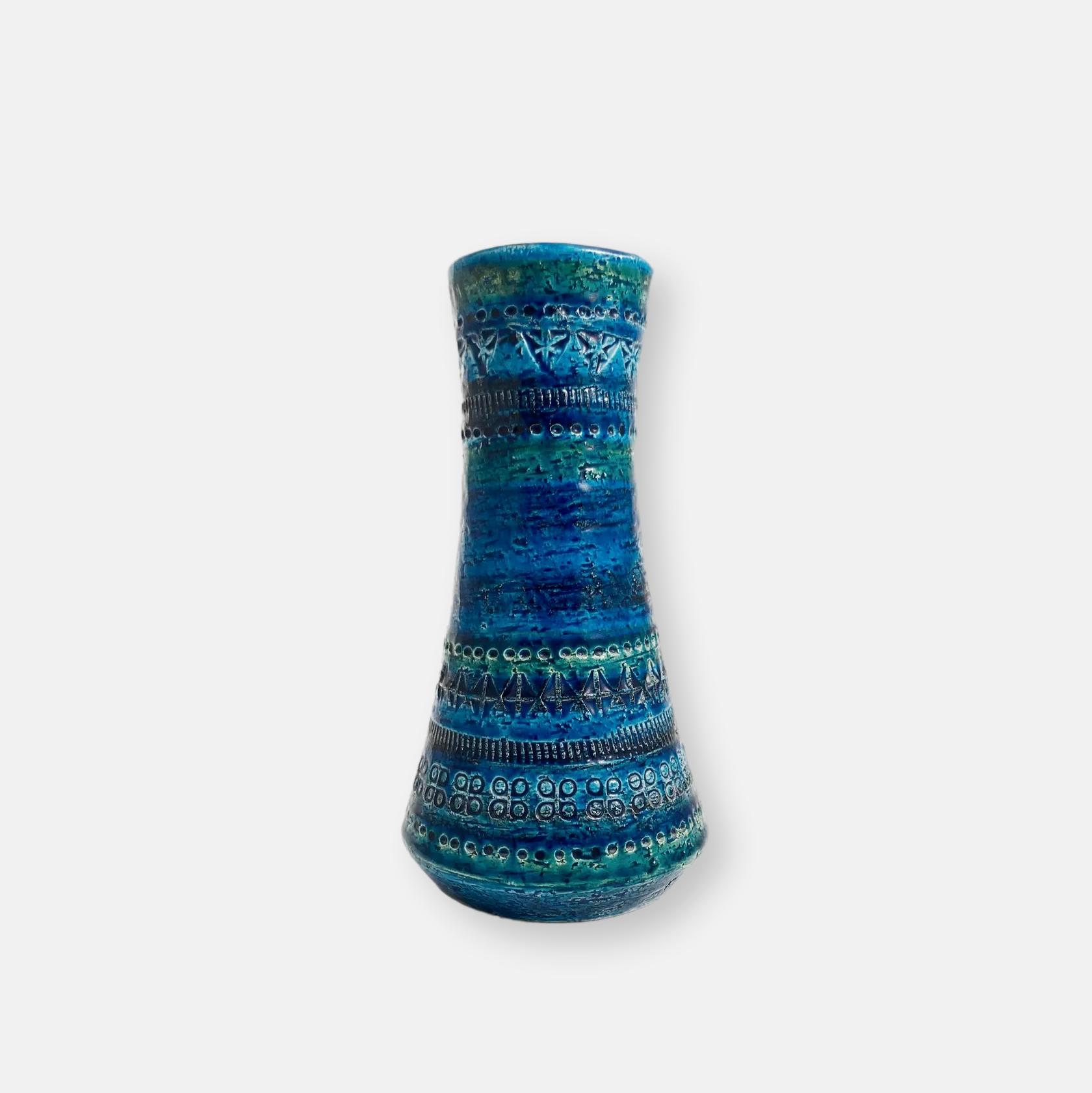 Vase "Rimini Blue" de Aldo Londi pour Bitossi