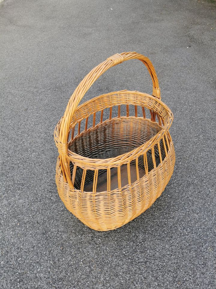 Grande corbeille vintage en osier – Bild 3