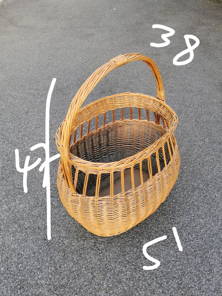 Grande corbeille vintage en osier – Bild 4