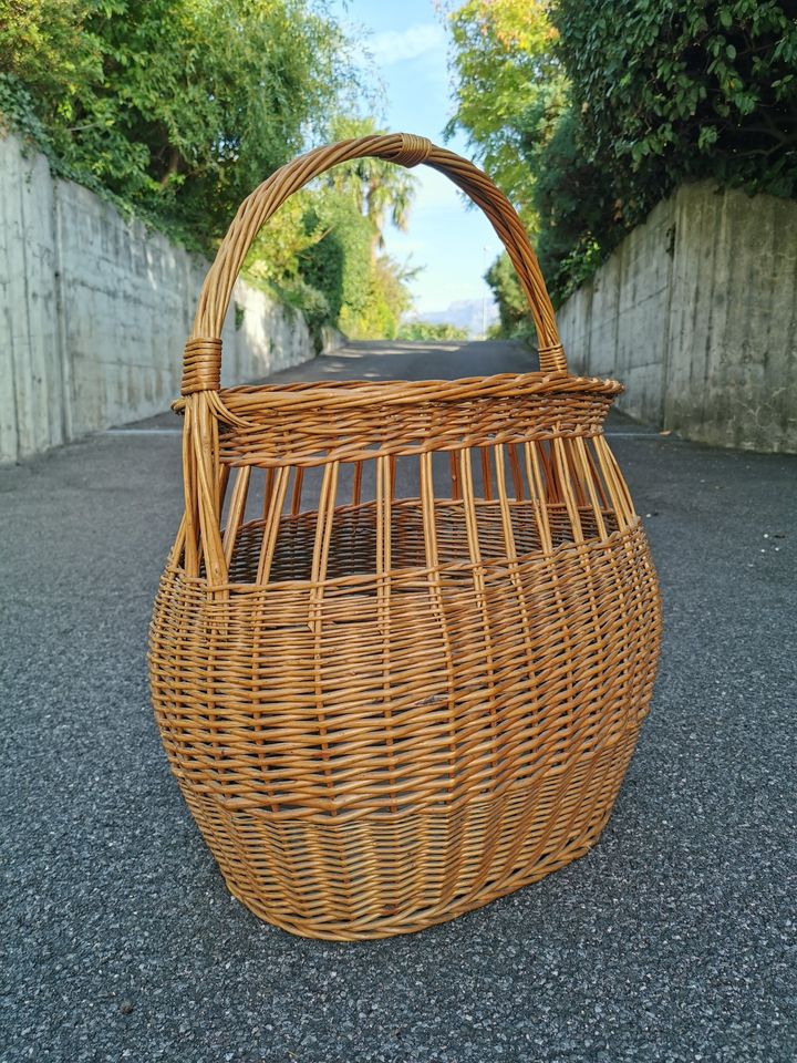 Grande corbeille vintage en osier – Bild 2