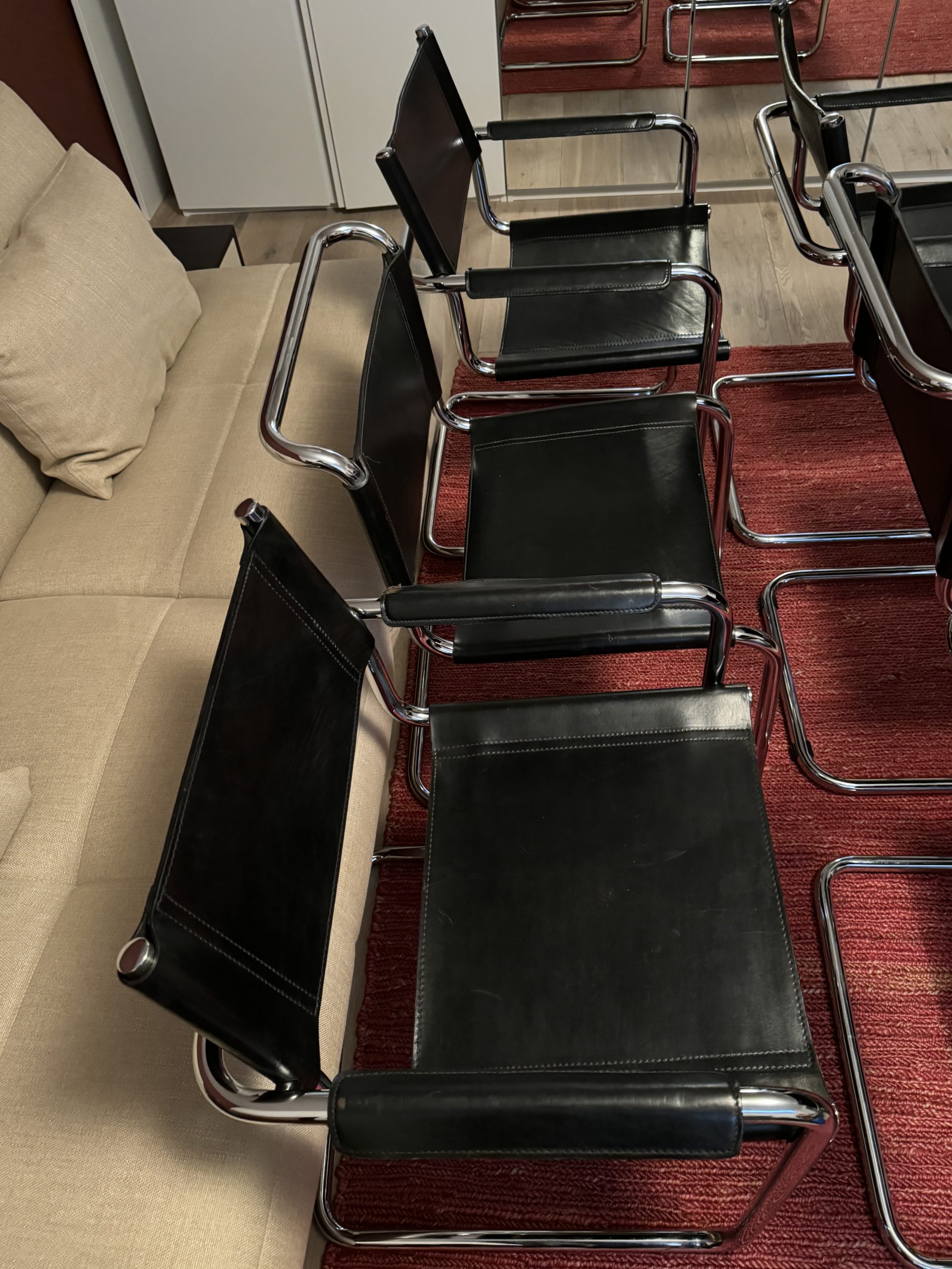 Lot de 4 fauteuils B34 et 2 chaises B32 Marcel Breuer / Mart Stamm – Image 6