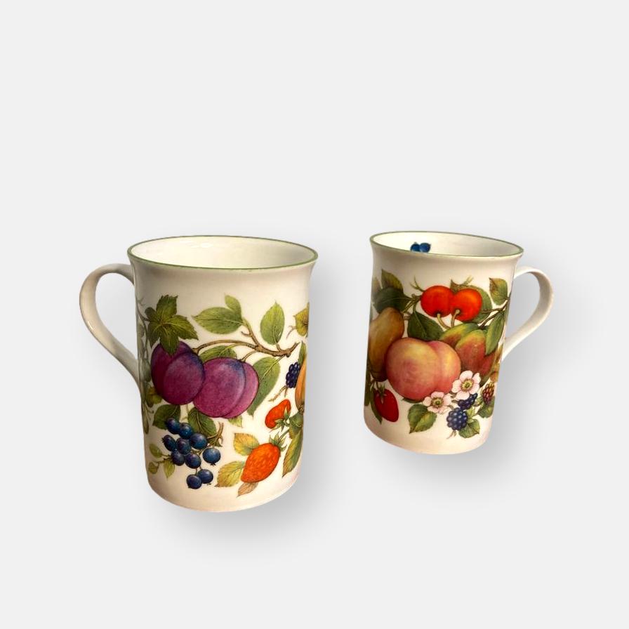 tasses anglaises motif fruits