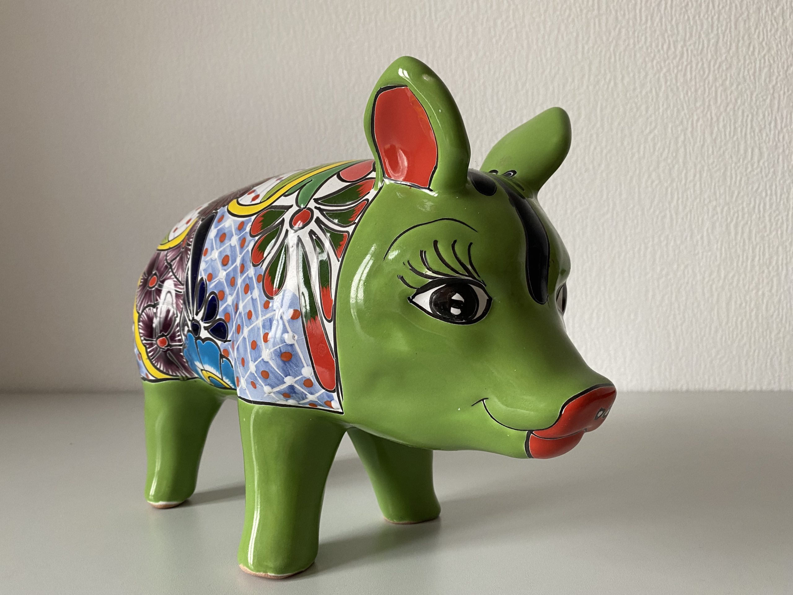 Cochon en poterie "Talavera" du Mexique – Image 4