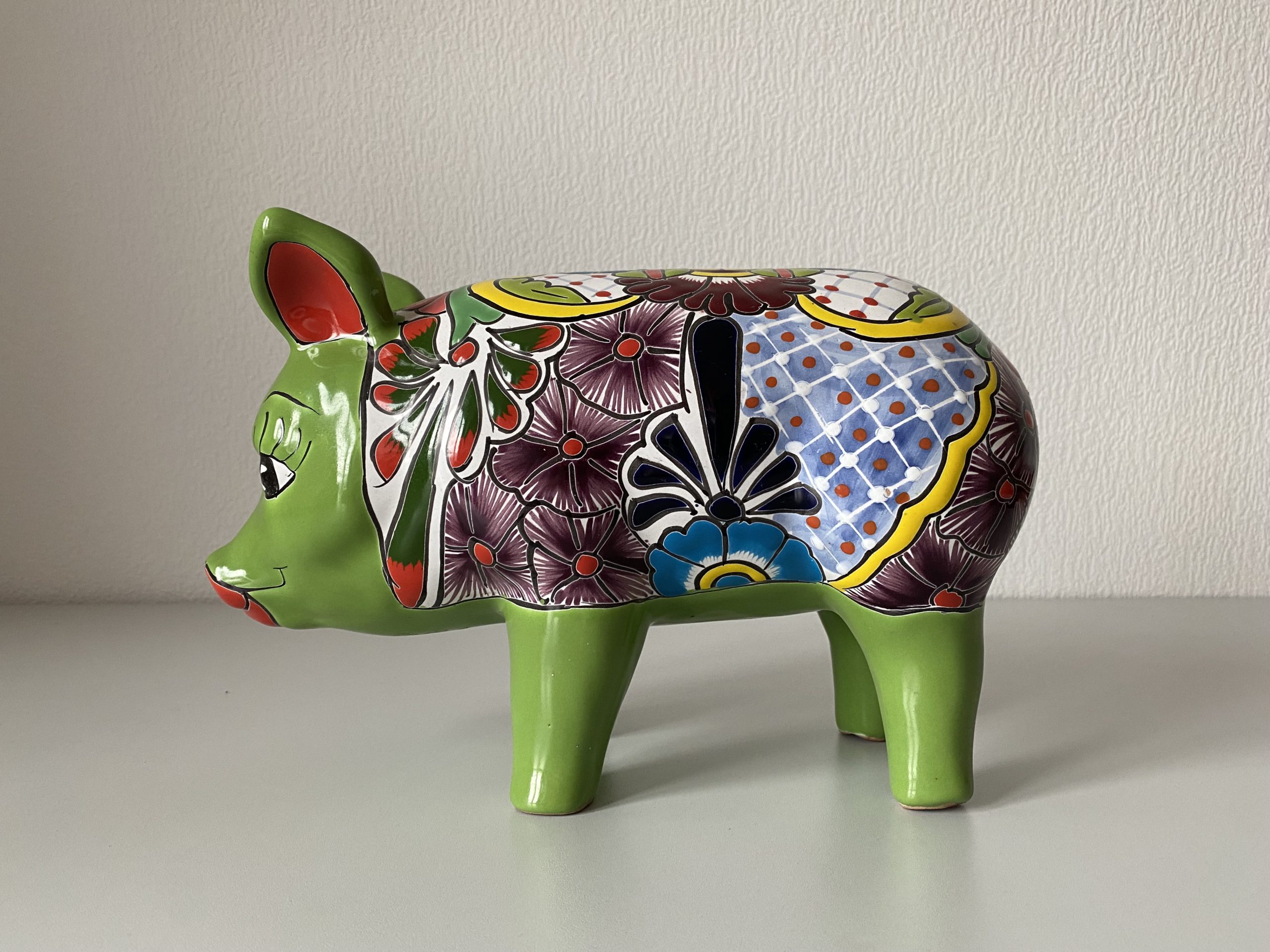 Cochon en poterie "Talavera" du Mexique – Image 2