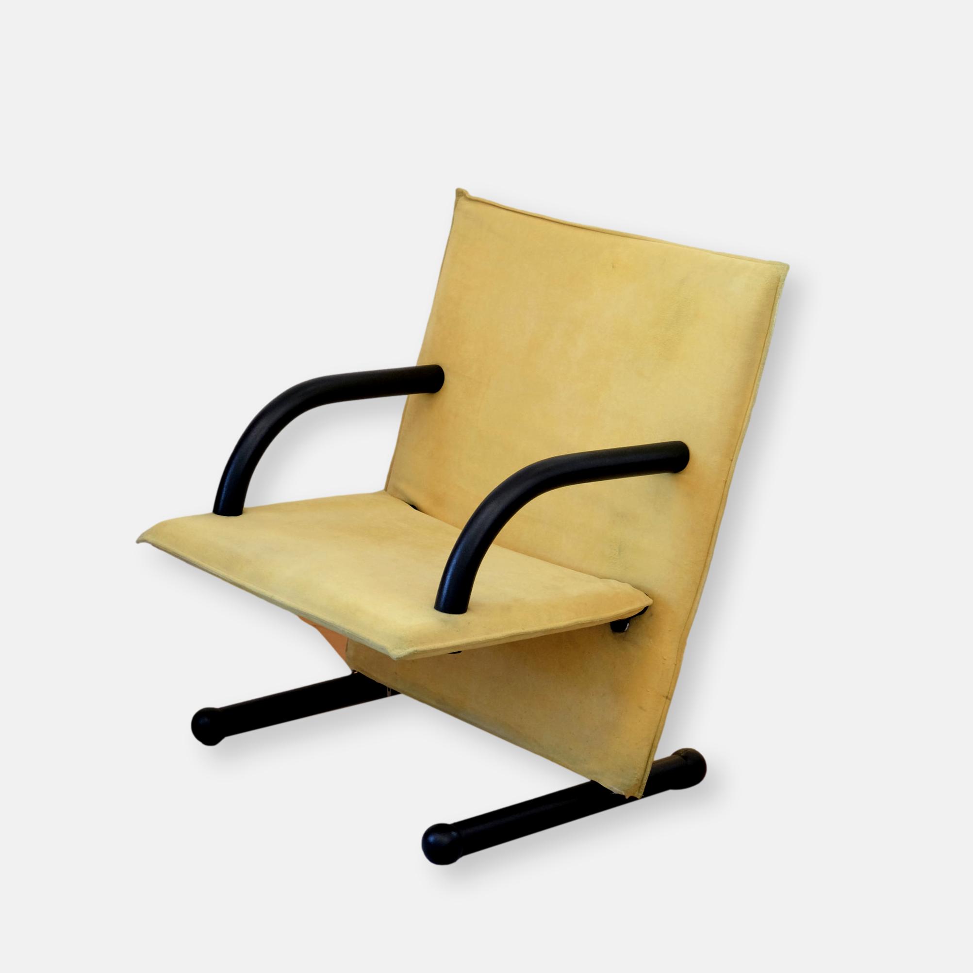 Fauteuil T-Line jaune de Burkhard Vogtherr pour Arflex, 1984