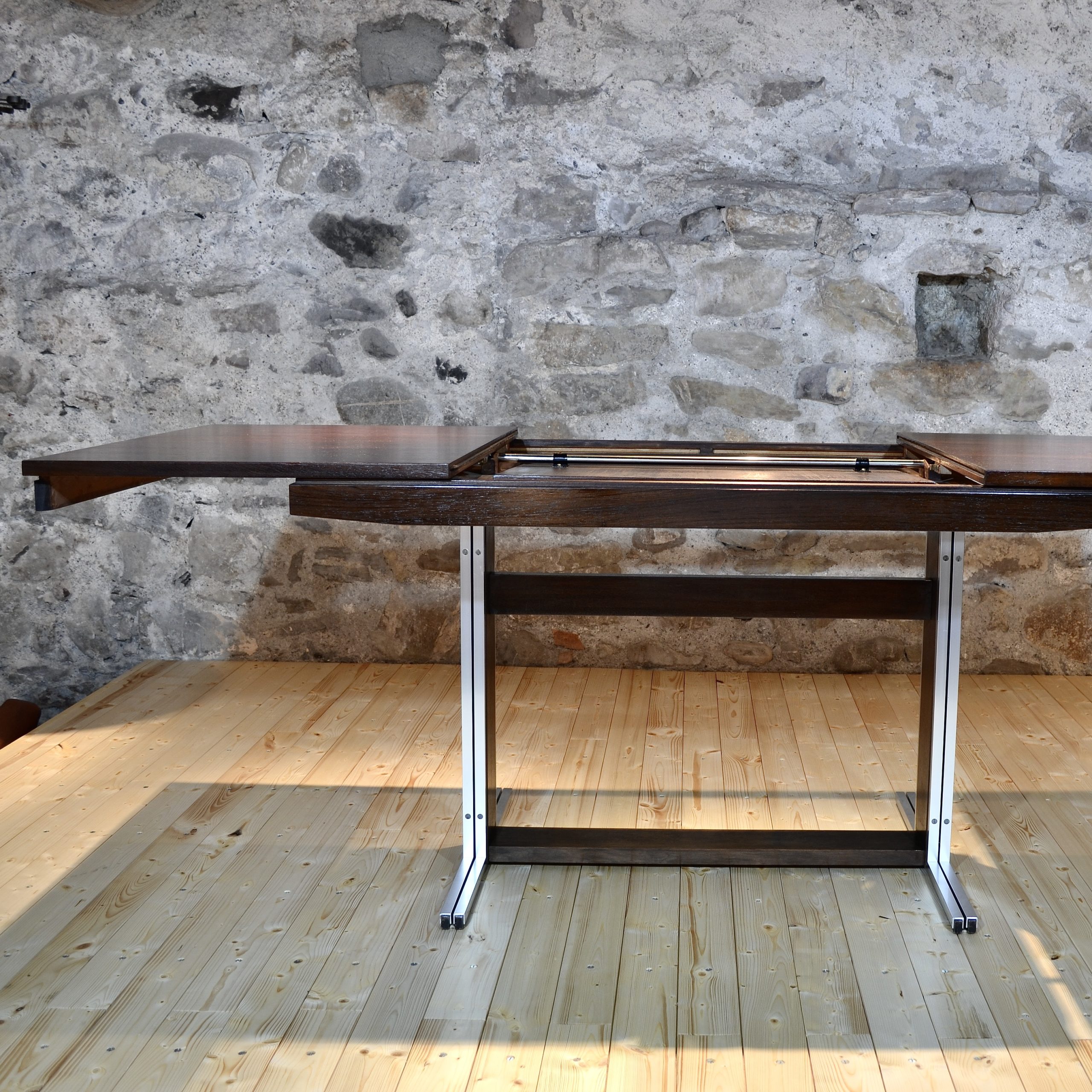Table en palissandre et aluminium, ASCH, Suisse, 1960's – Image 7