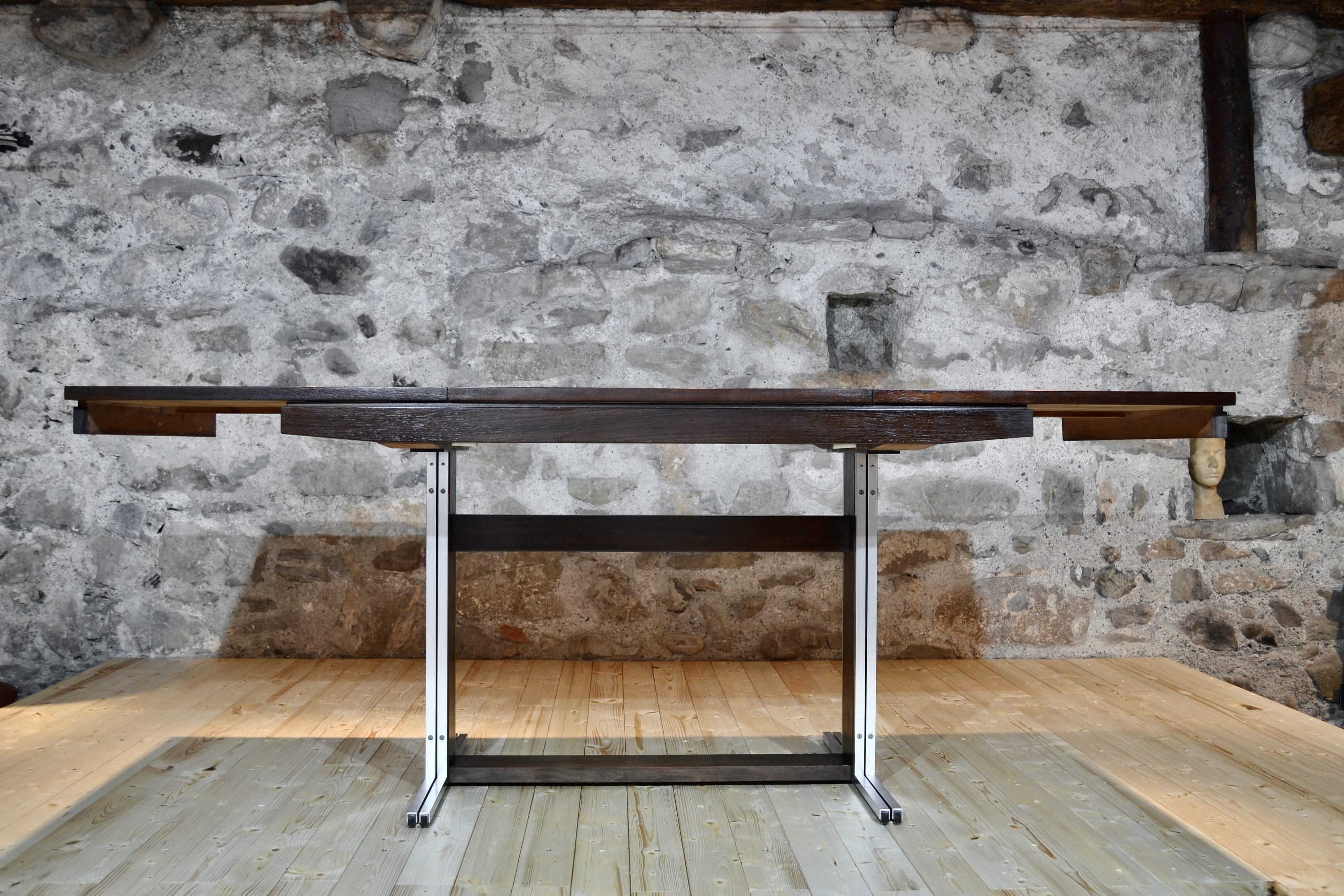 Table en palissandre et aluminium, ASCH, Suisse, 1960's – Image 9